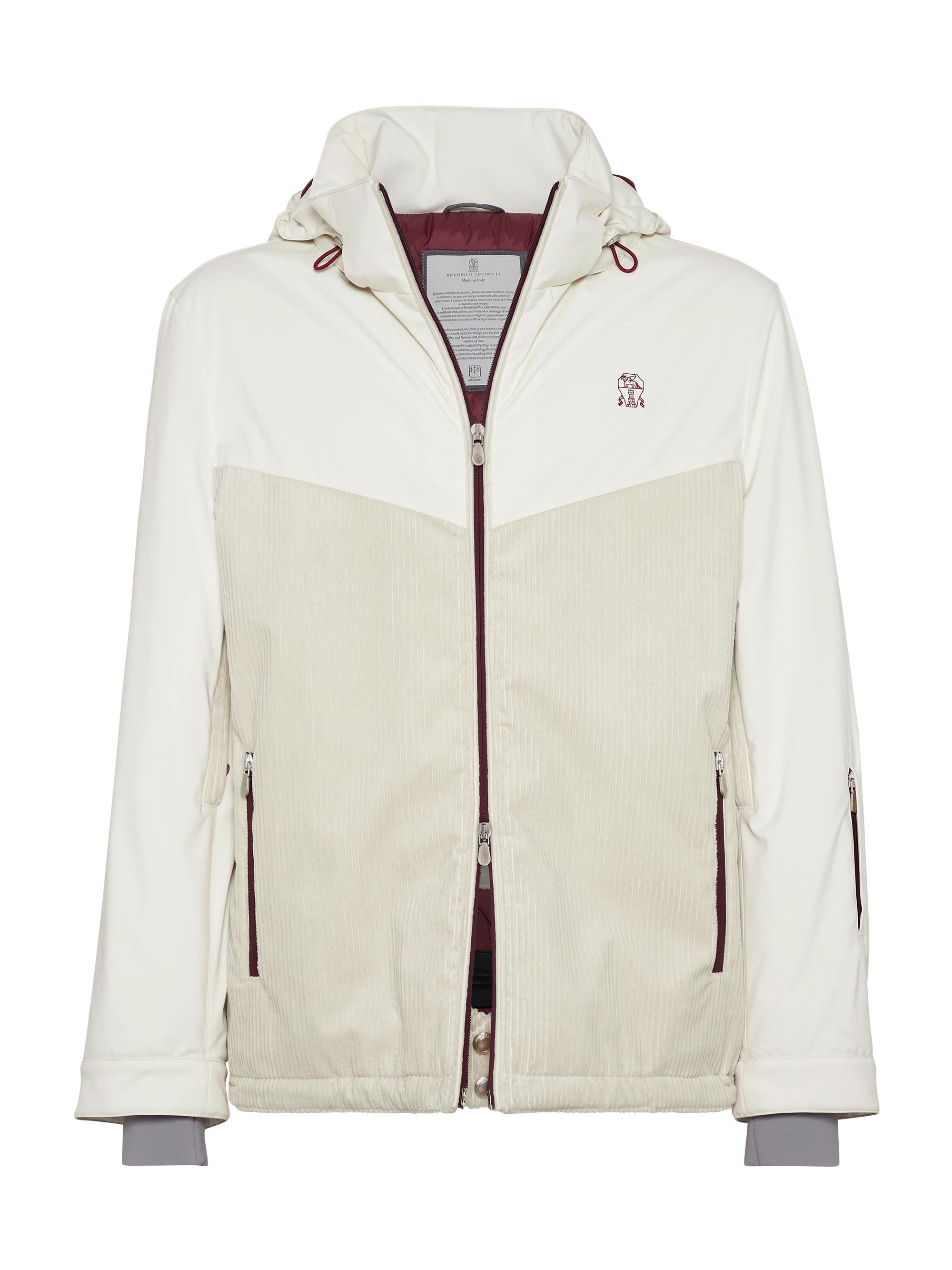 Brunello Cucinelli Men's Bonded Nylon and Corduroy Mountain Parka with Thermore Padding - Panama