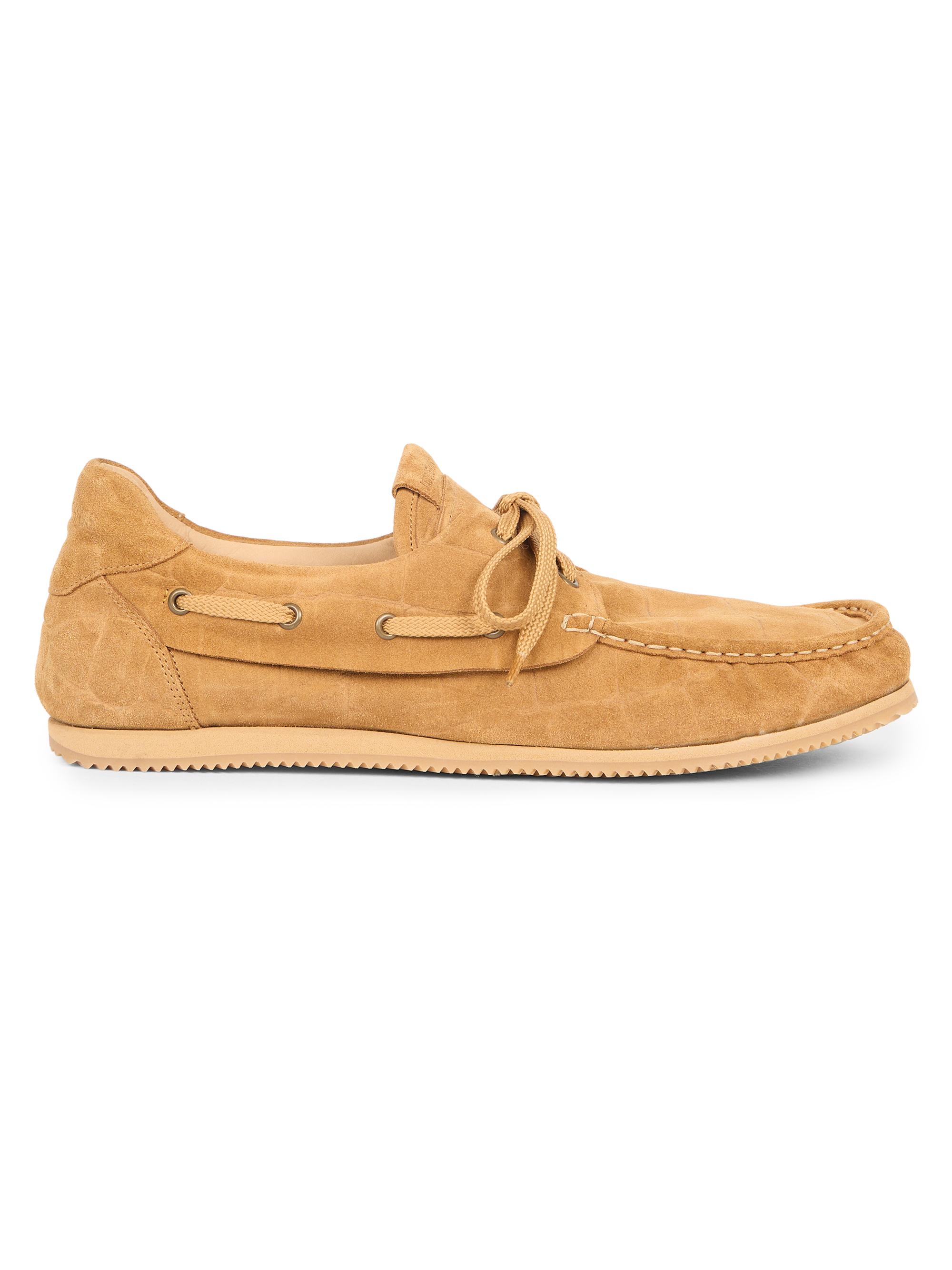 Jacquemus Men's Les Batto Crocodile-Embossed Suede Loafers - Camel