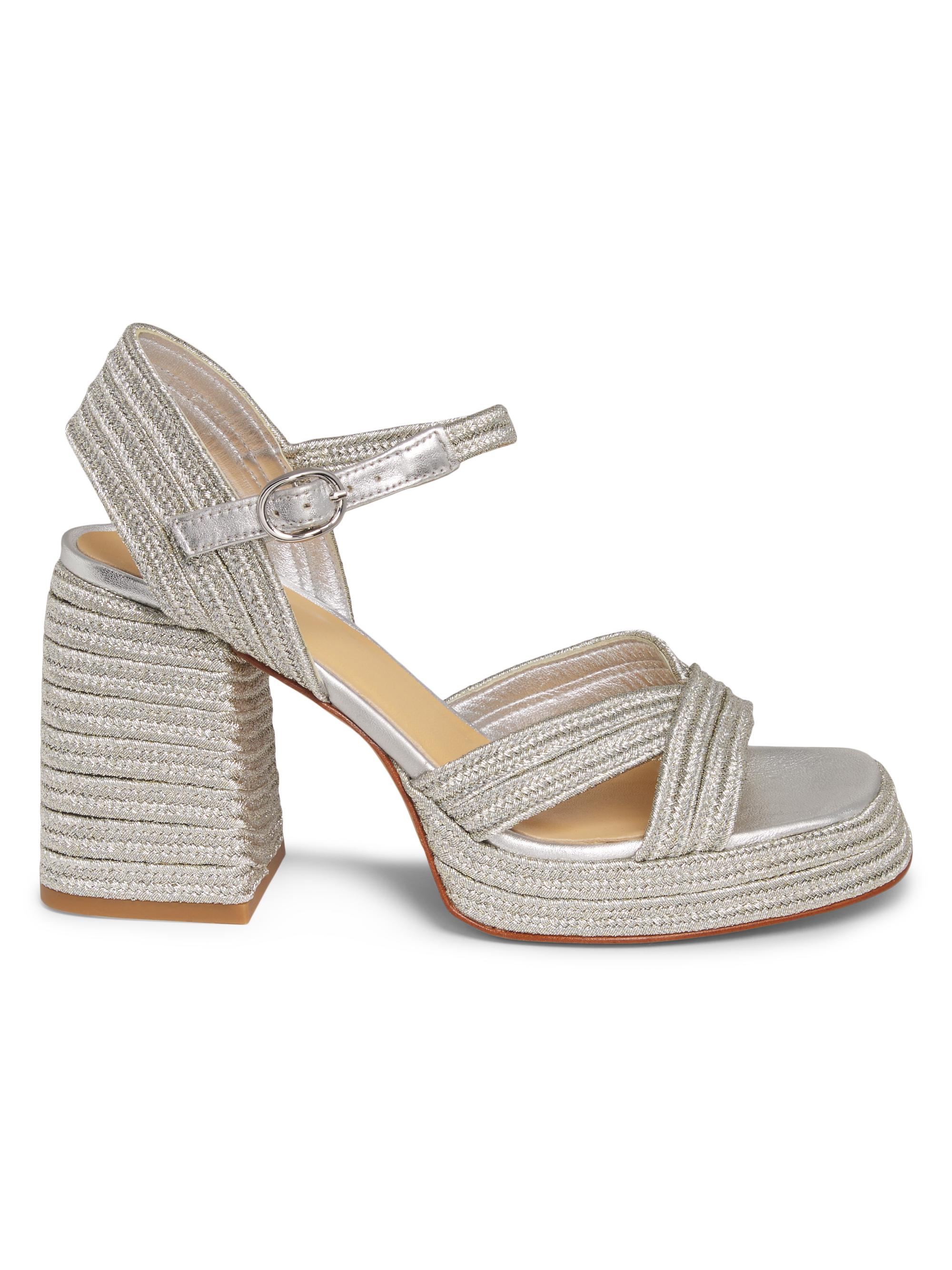 Castañer Women's Valle Metallic Espadrille Sandals - Poliester Platino
