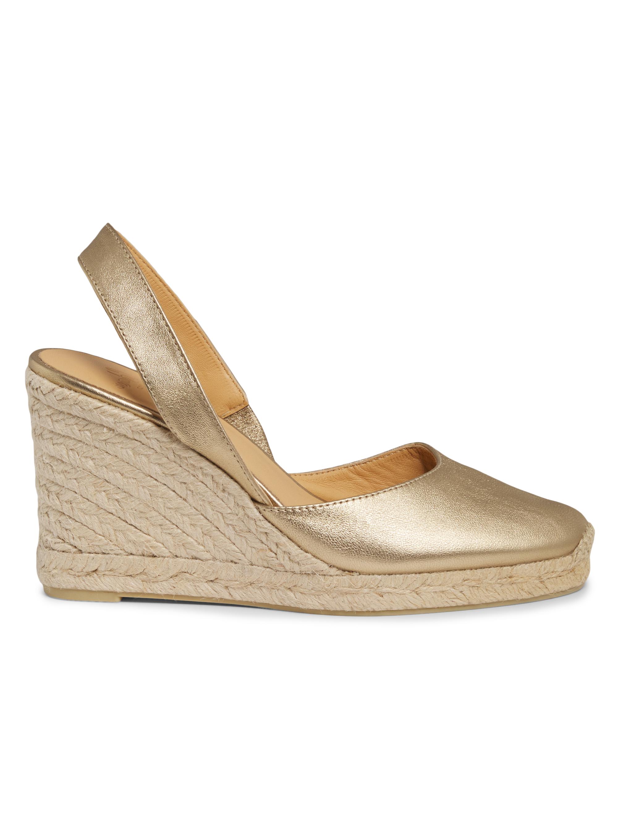 Castañer Women's Carissa Leather Espadrilles - Pelle Metalizada Oro