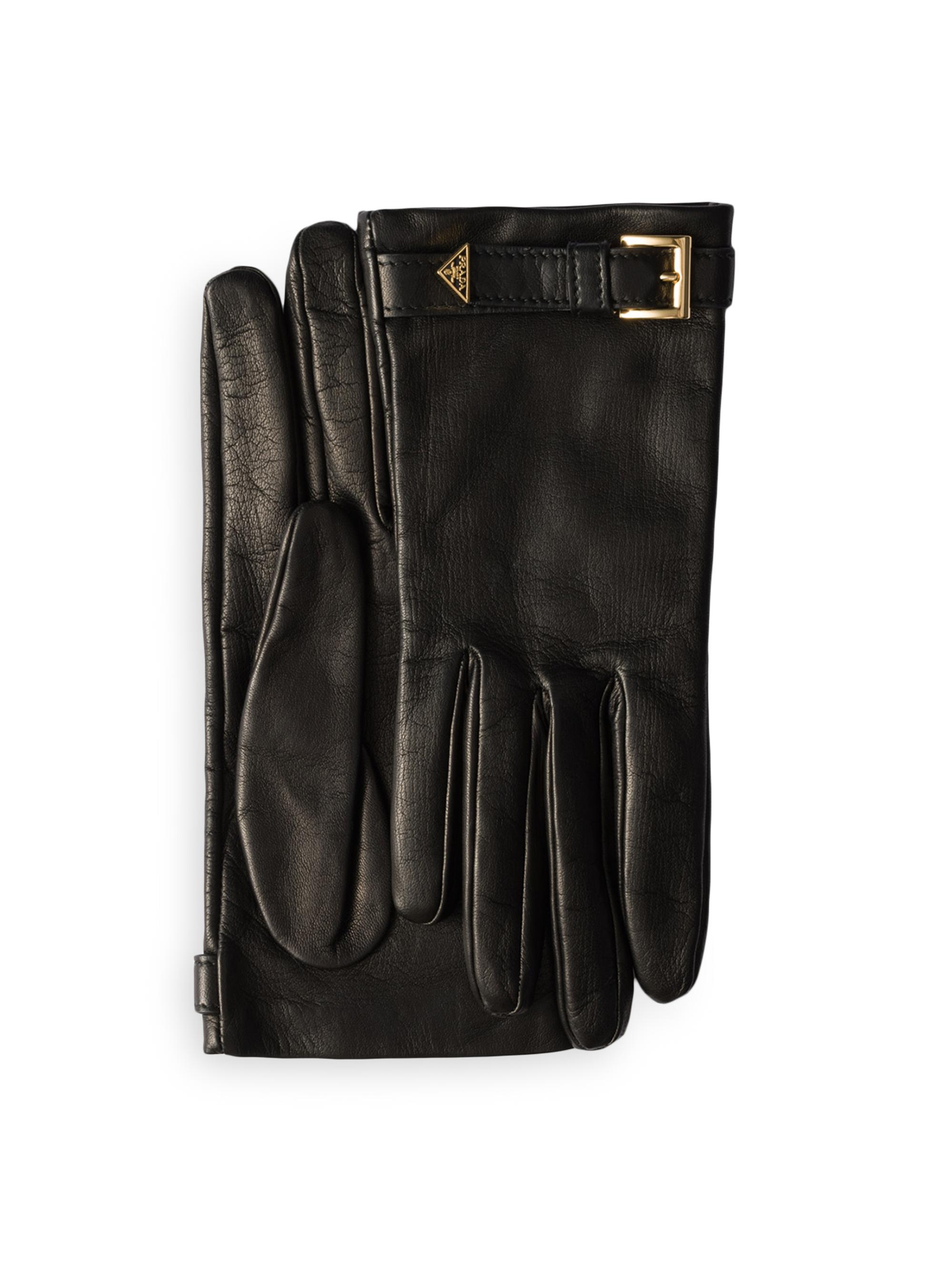Prada Women's Nappa Leather Gloves - Black