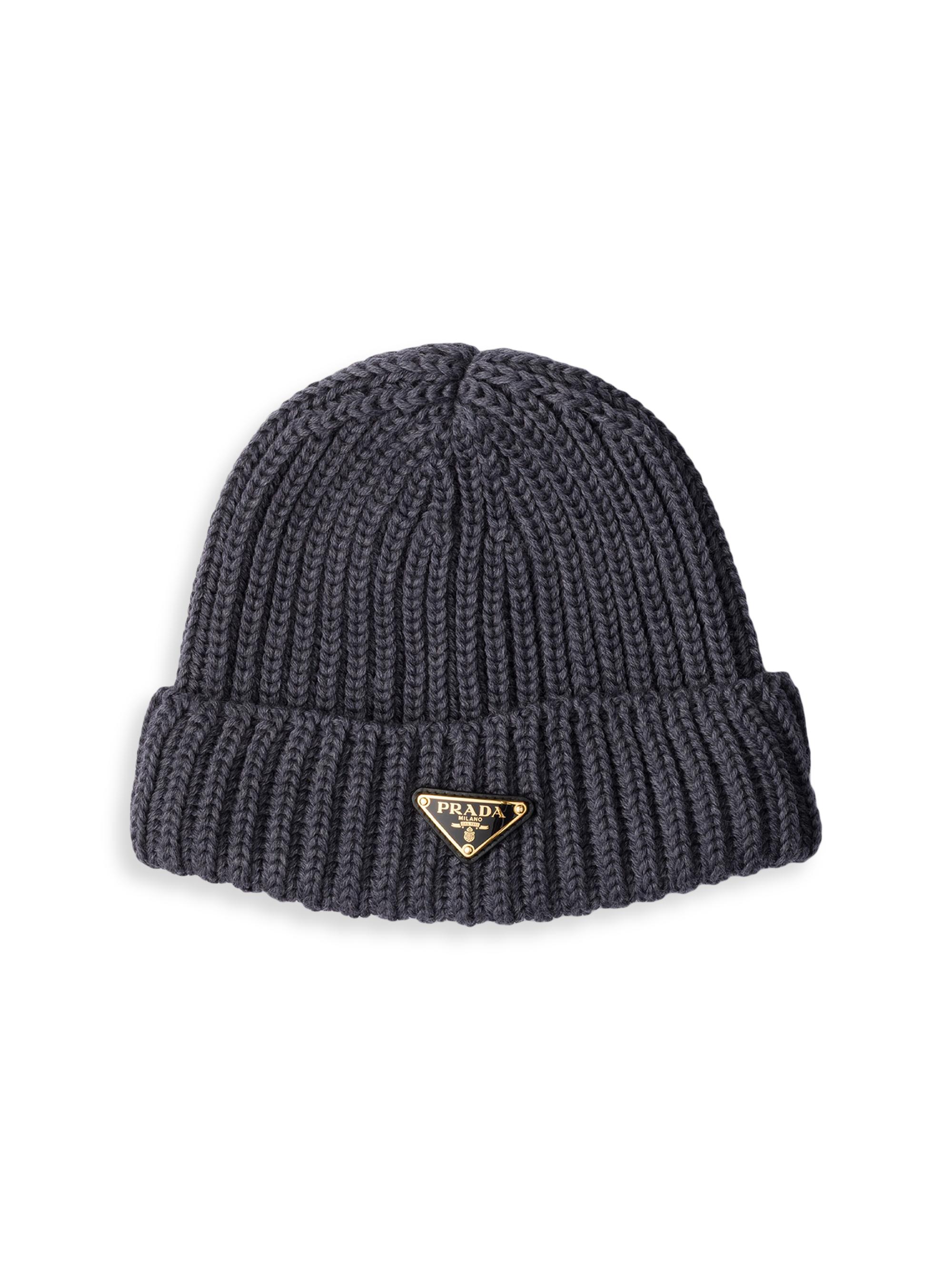 Prada Women's Wool Beanie - Grey