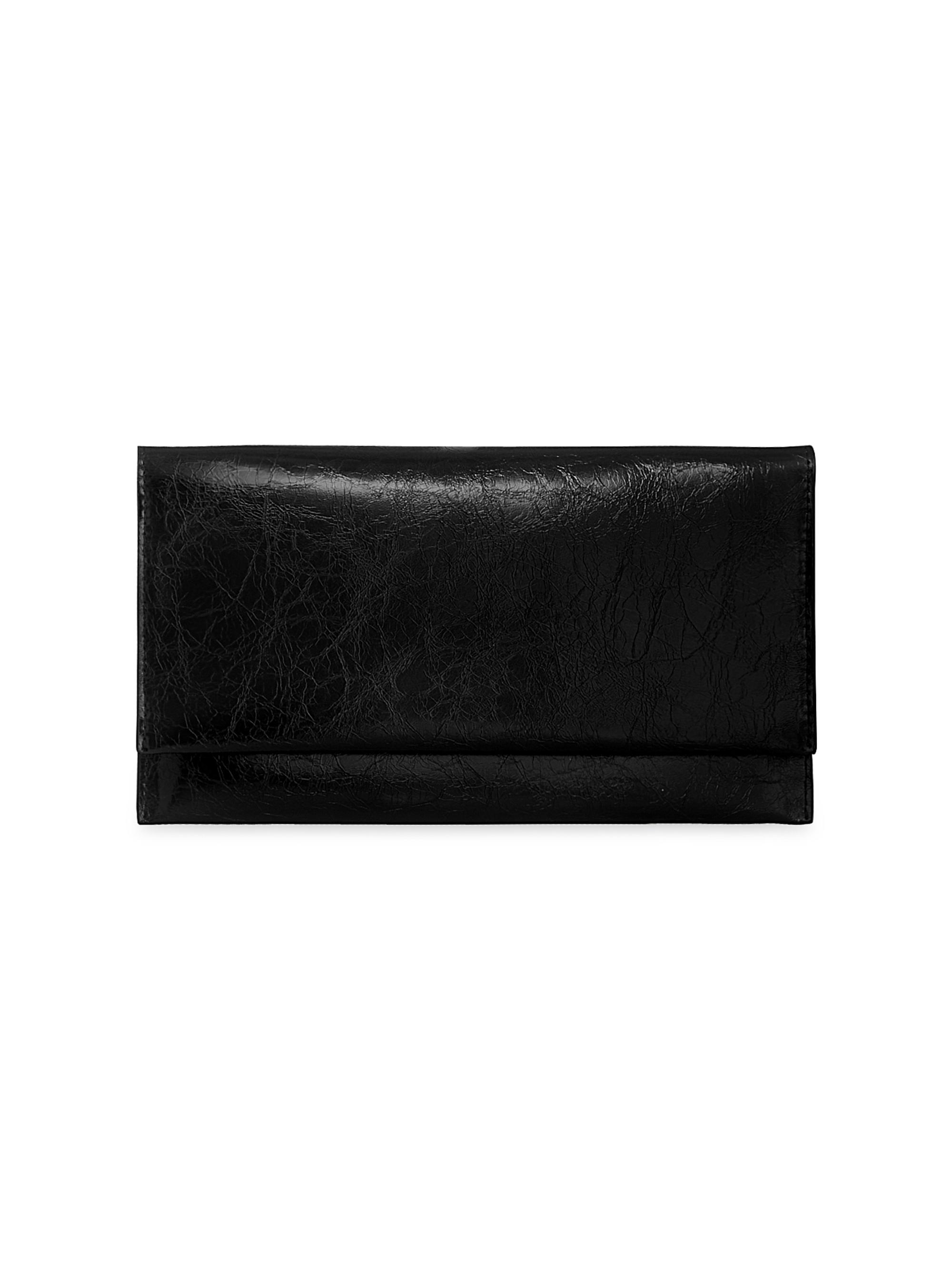 Rebecca Minkoff Women's Crackle Faux-Leather Wallet Clutch - Black