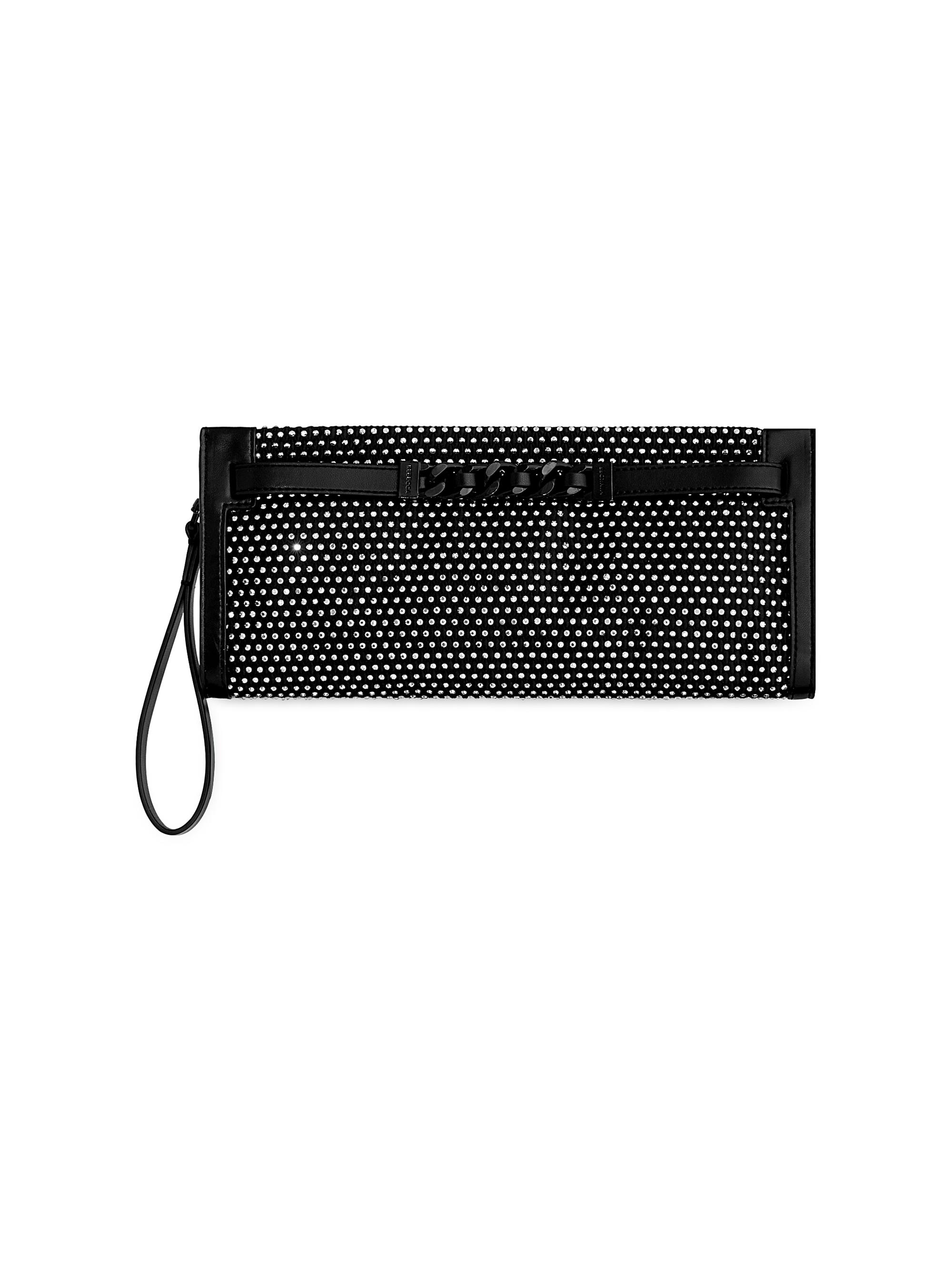Rebecca Minkoff Women's Crystal-Embellished Curb Link Clutch - Black