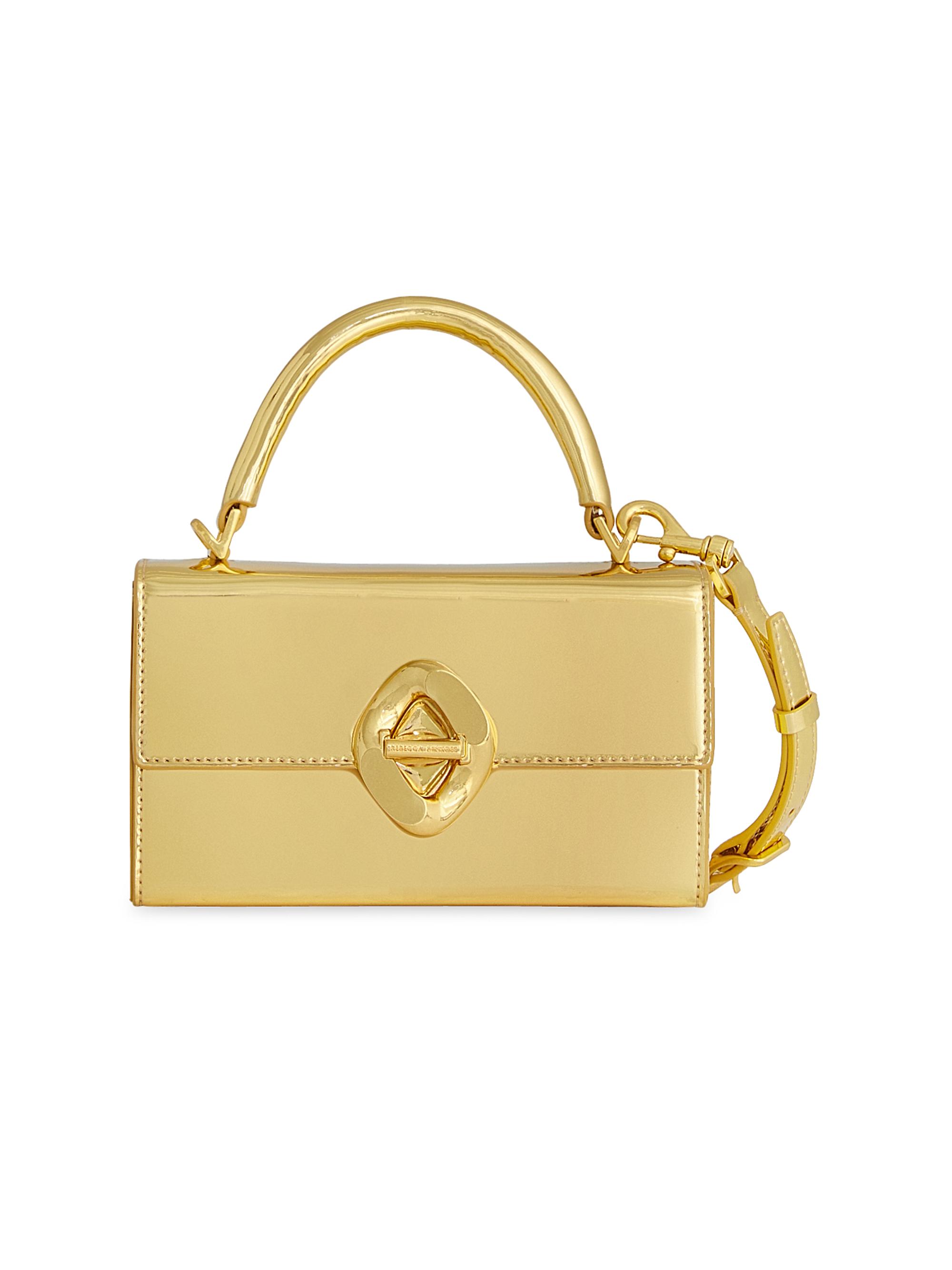 Rebecca Minkoff Women's G Mini Faux-Leather Top-Handle Crossbody Bag - Gold