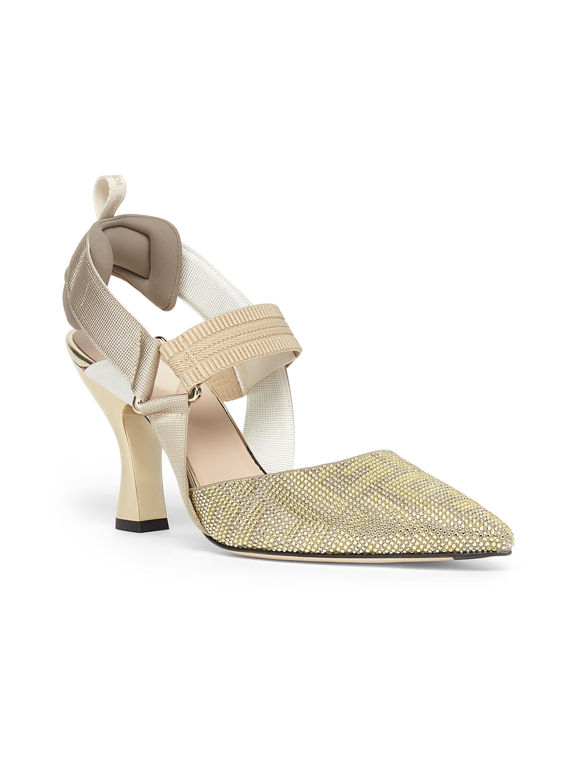 Fendi 55MM Crystal FF Logo Slingback Pumps | Saks Fifth Avenue