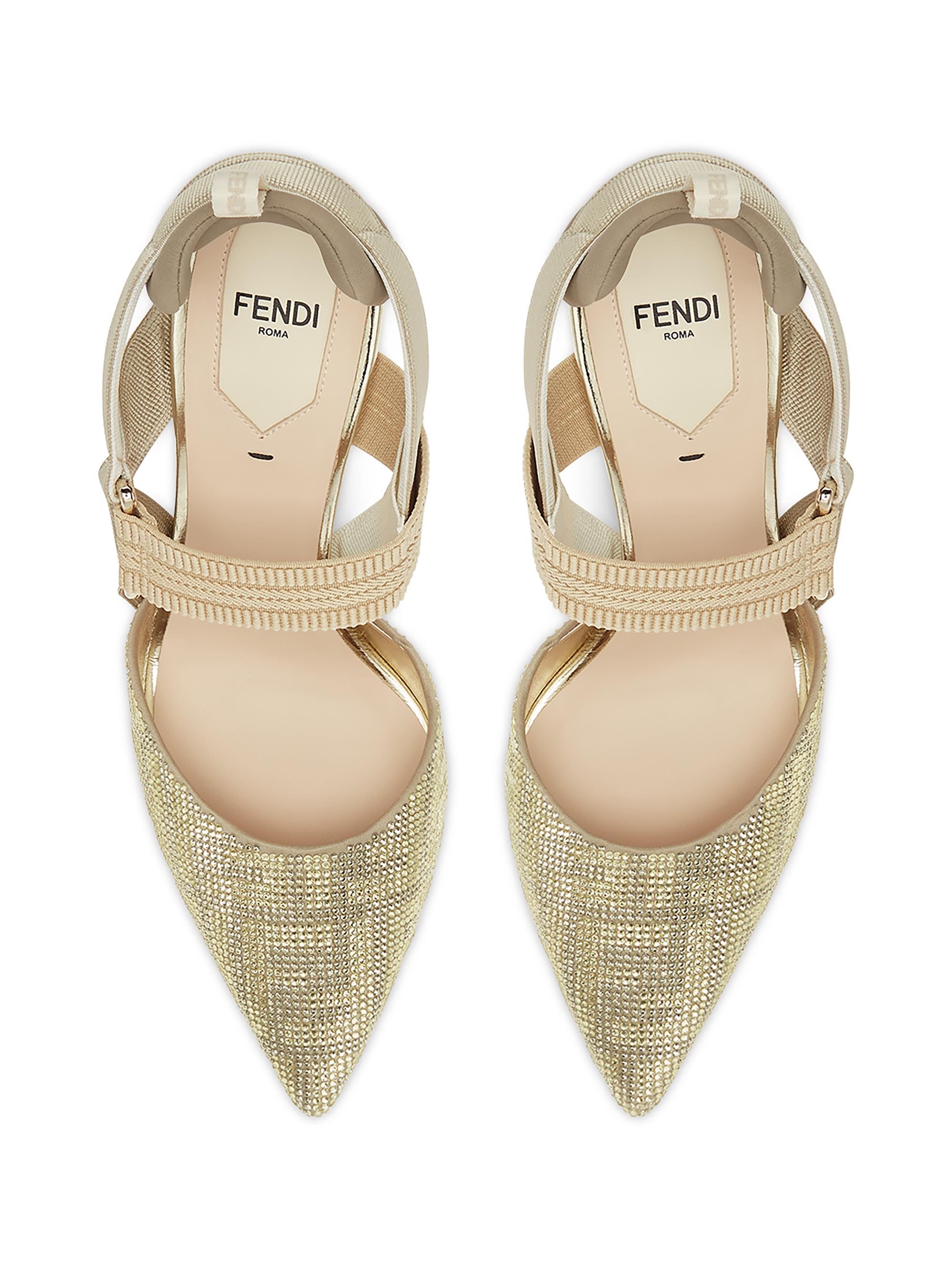 Fendi 55MM Crystal FF Logo Slingback Pumps | Saks Fifth Avenue