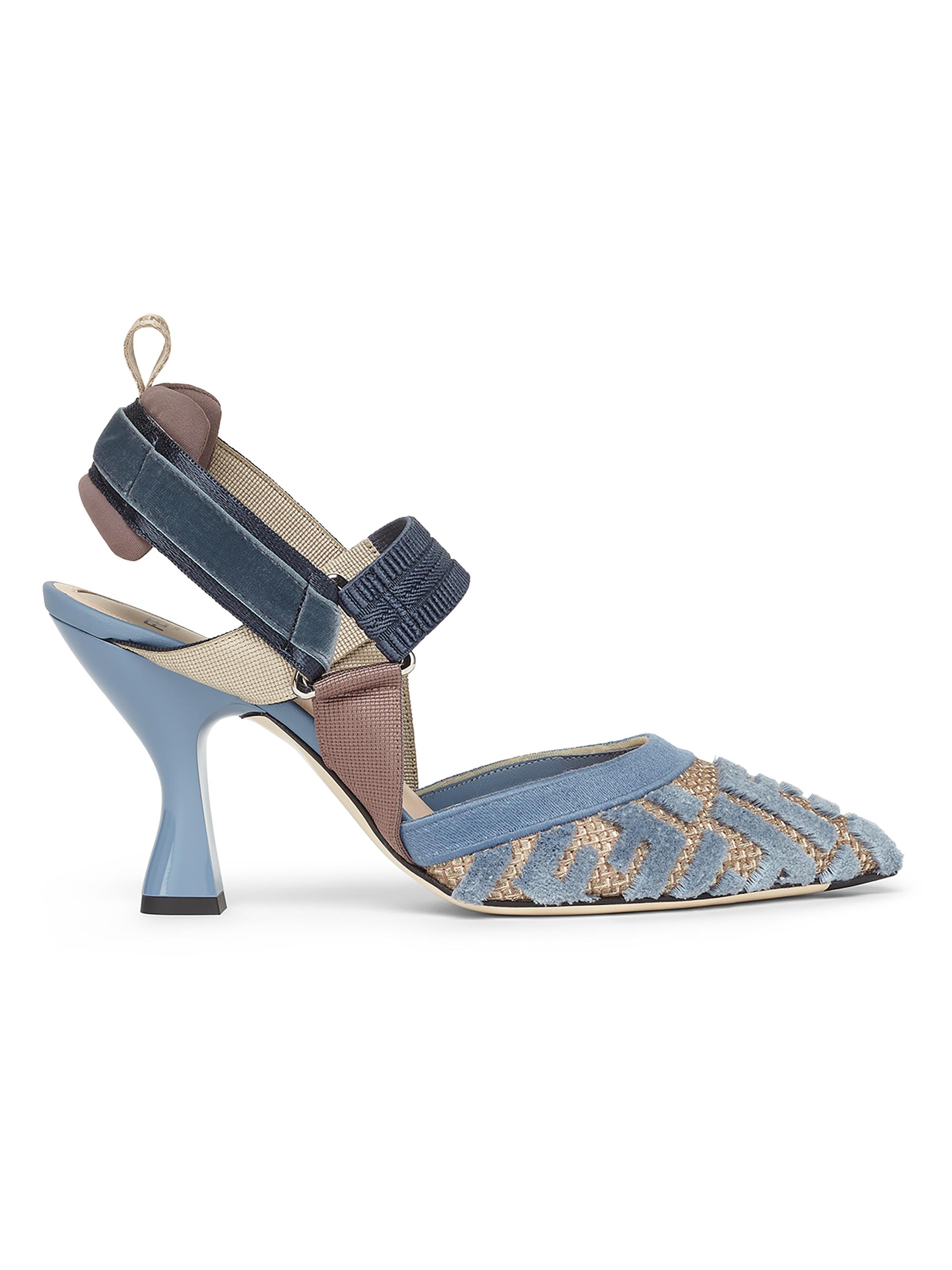 Fendi Women's Colibrì 85MM FF Logo Slingback Pumps - Beige Powder