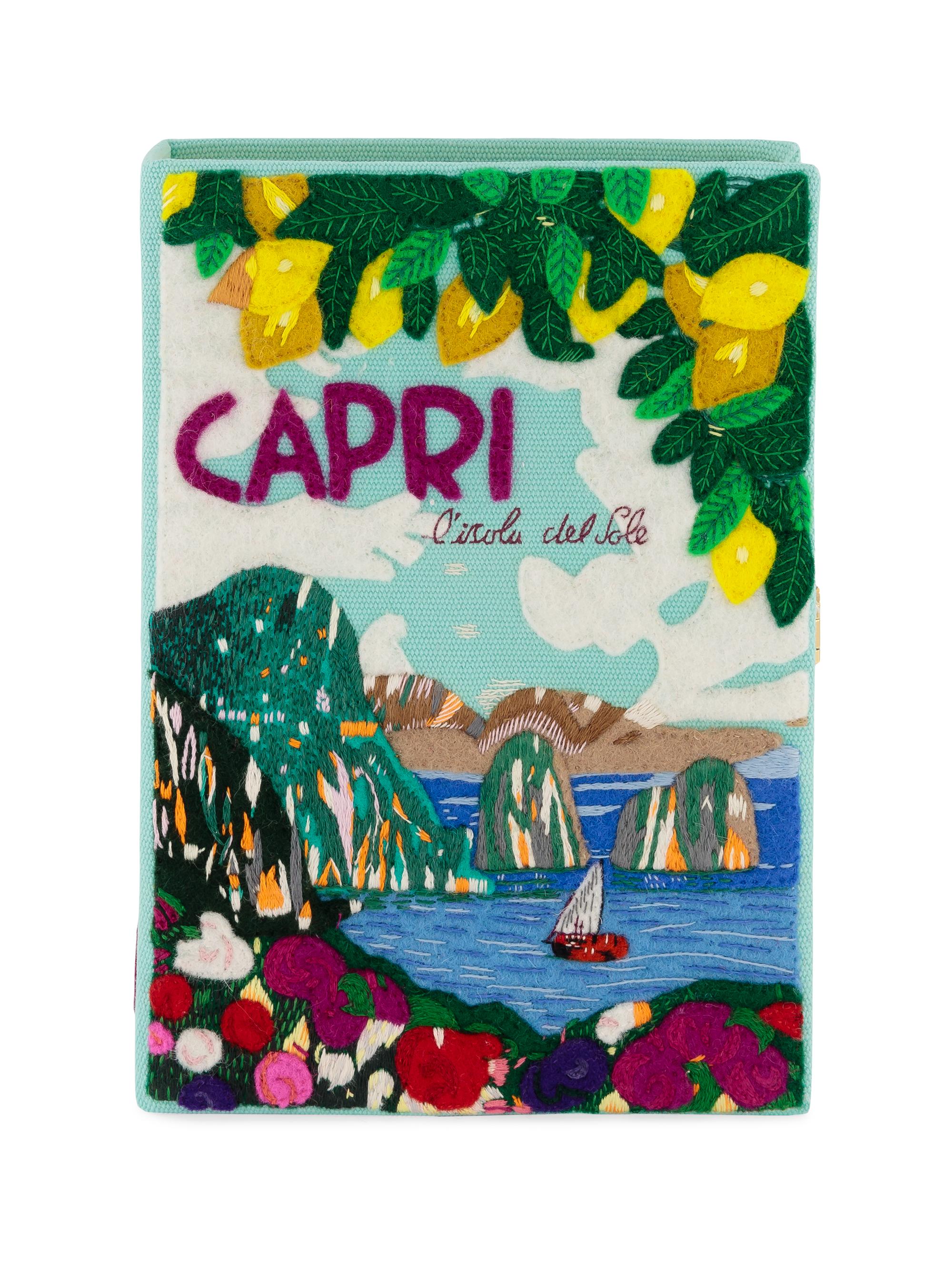 Olympia Le Tan Women's Voyages Capri Lemons Book Clutch - Aquamarine