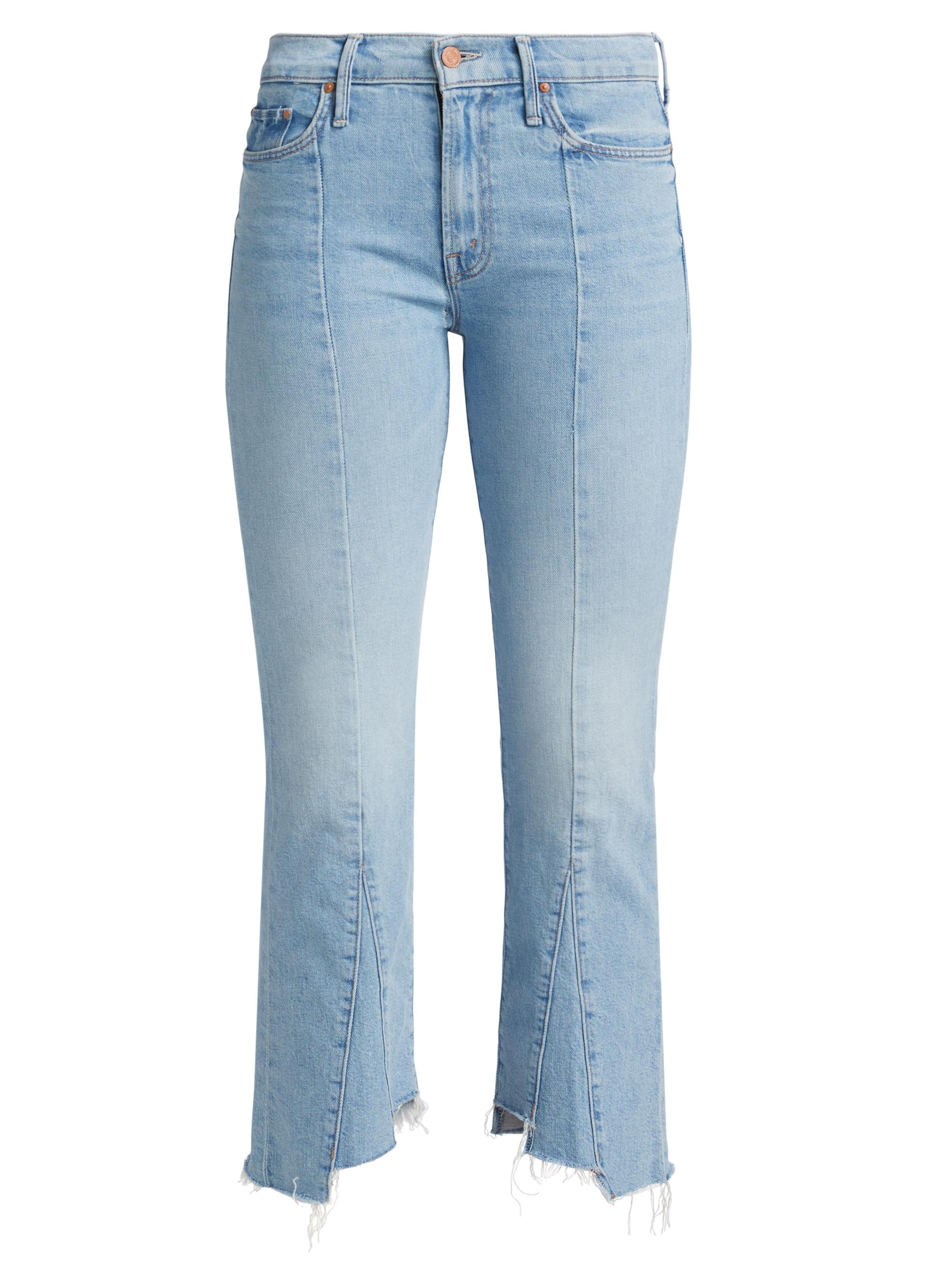 Flare Jeans Mother Low Rise Jeans The Weekender Fray Chip On My