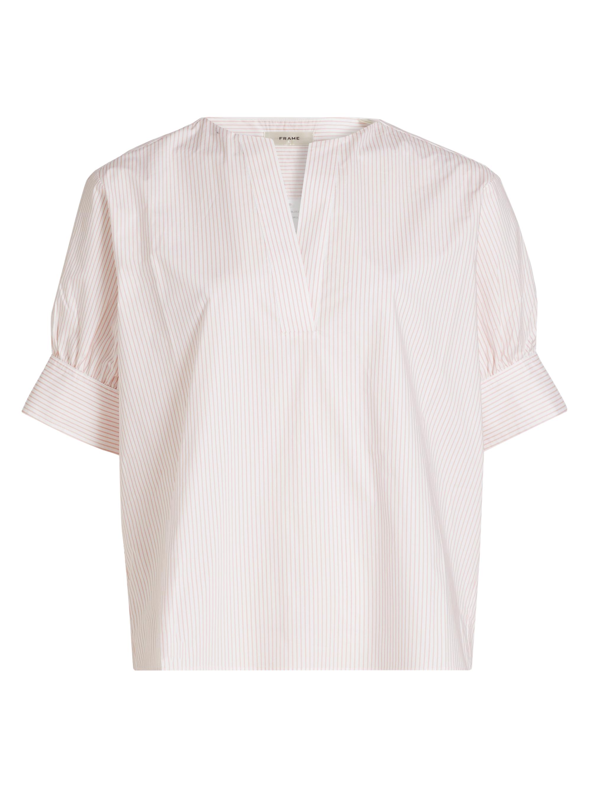 Frame V-Neck Popover Cotton Top | Saks Fifth Avenue
