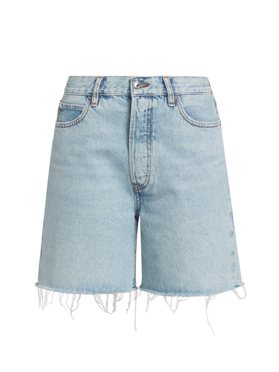 Frame The Timeless Raw-Edge Denim Shorts | Saks Fifth Avenue