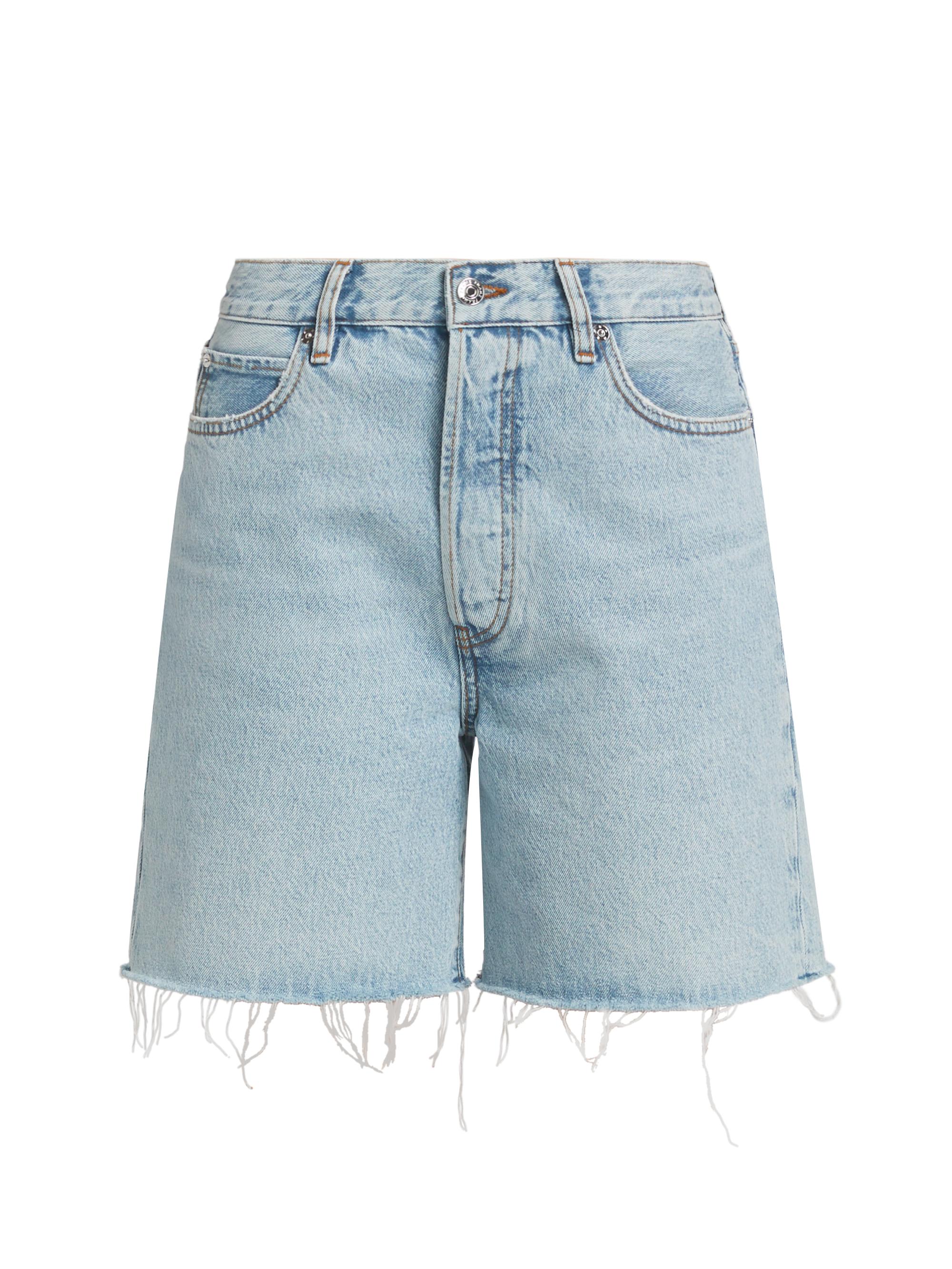 FRAME Women's The Timeless Raw-Edge Denim Shorts - Tricky