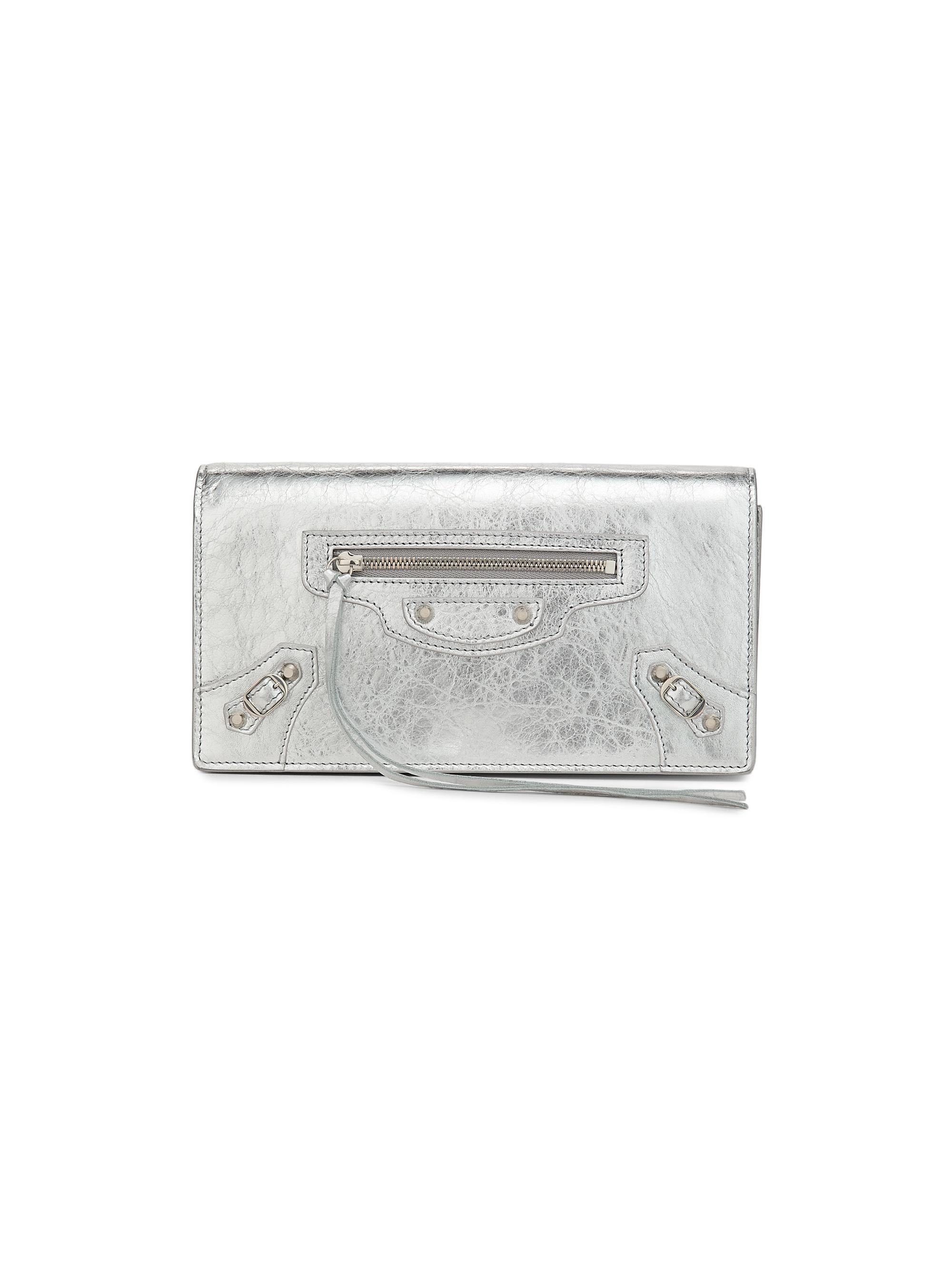 Balenciaga Women's Le City Leather Wallet - Silver