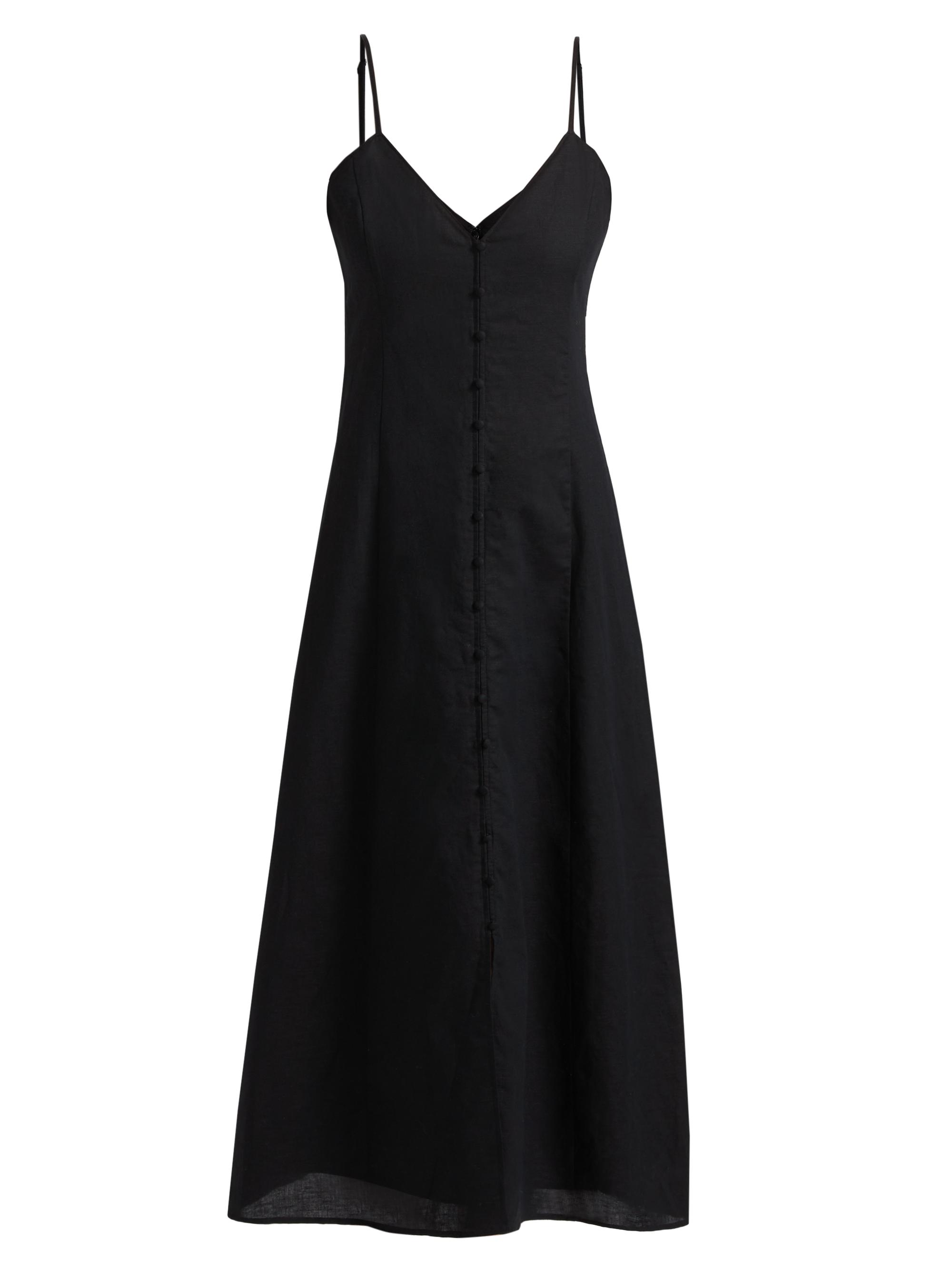 Paige Women's Modena Linen-Cotton Midi-Dress - Black