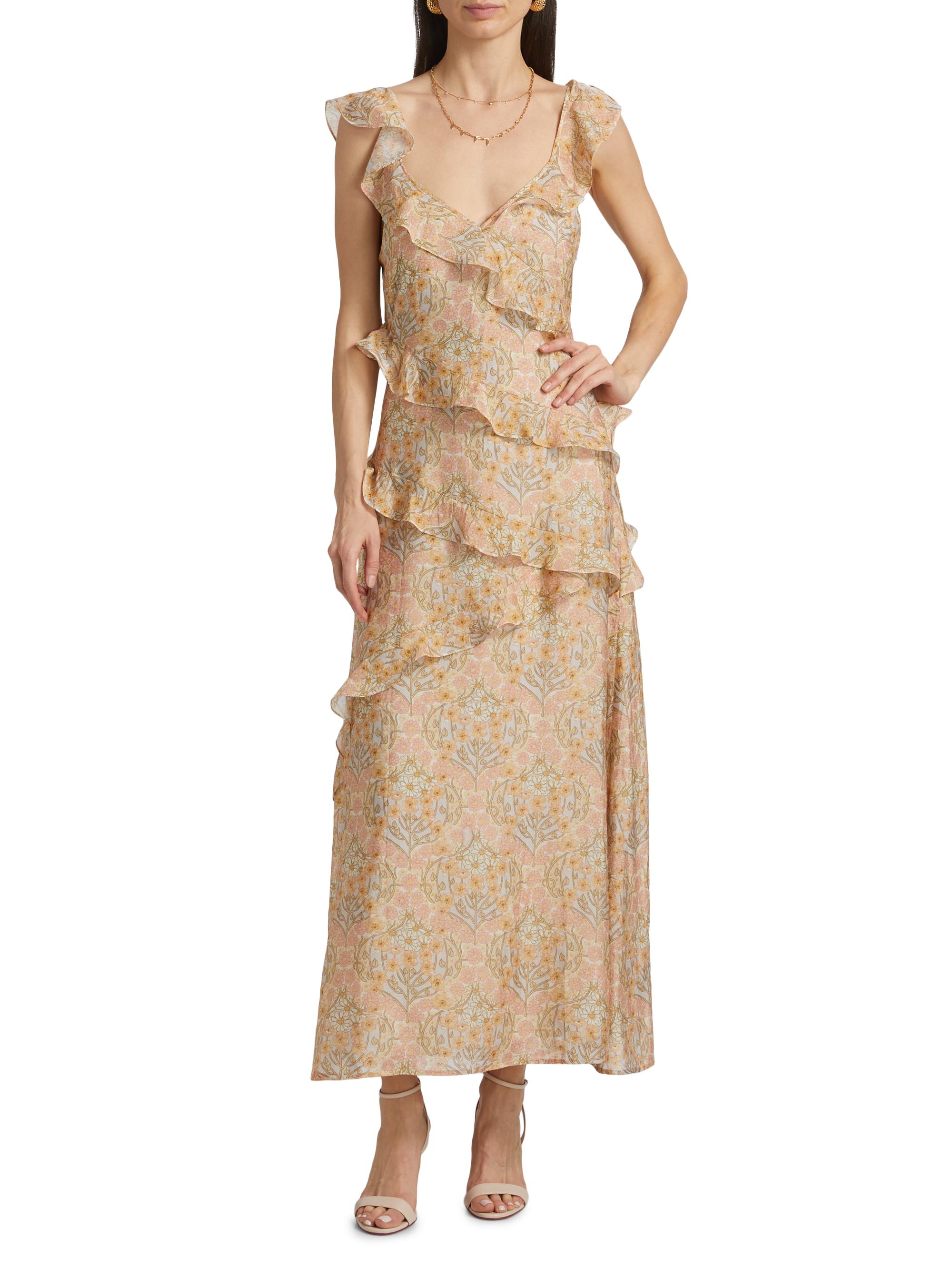 Calabasas Floral Ruffle Maxi Dress