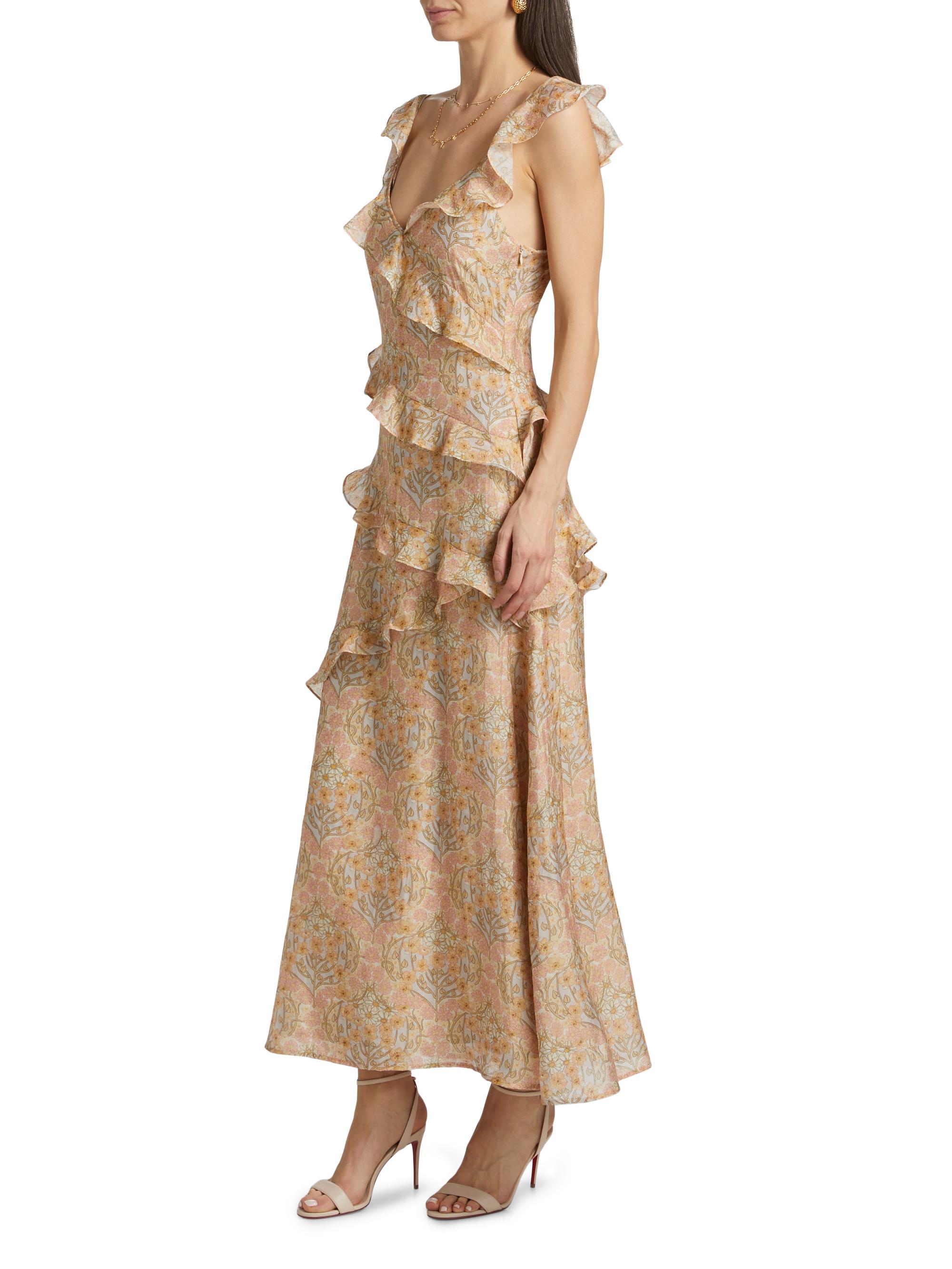 Calabasas Floral Ruffle Maxi Dress