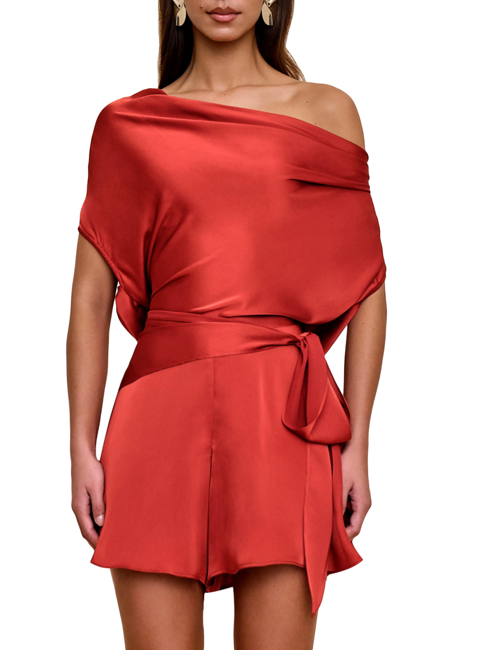 Andrea Iyamah Edah Draped Off-The-Shoulder Romper | Saks Fifth Avenue