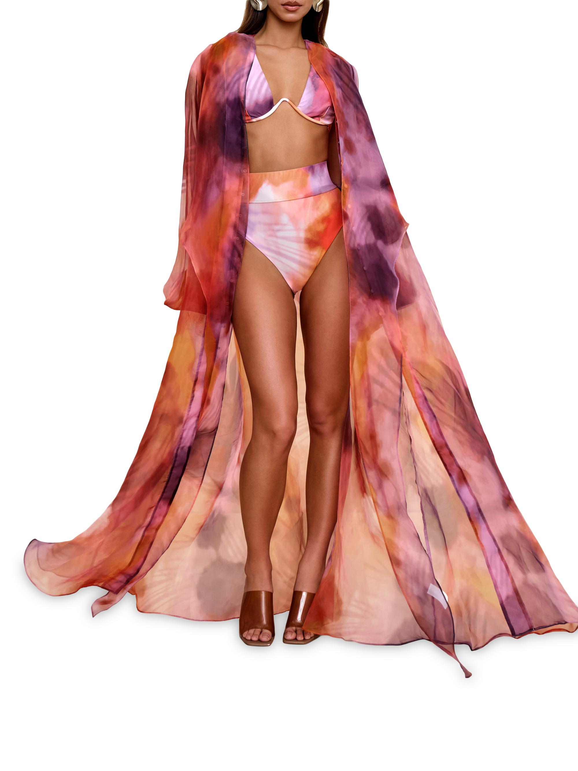 Andrea Iyamah Women's Nali Organza Robe - Dandi Print