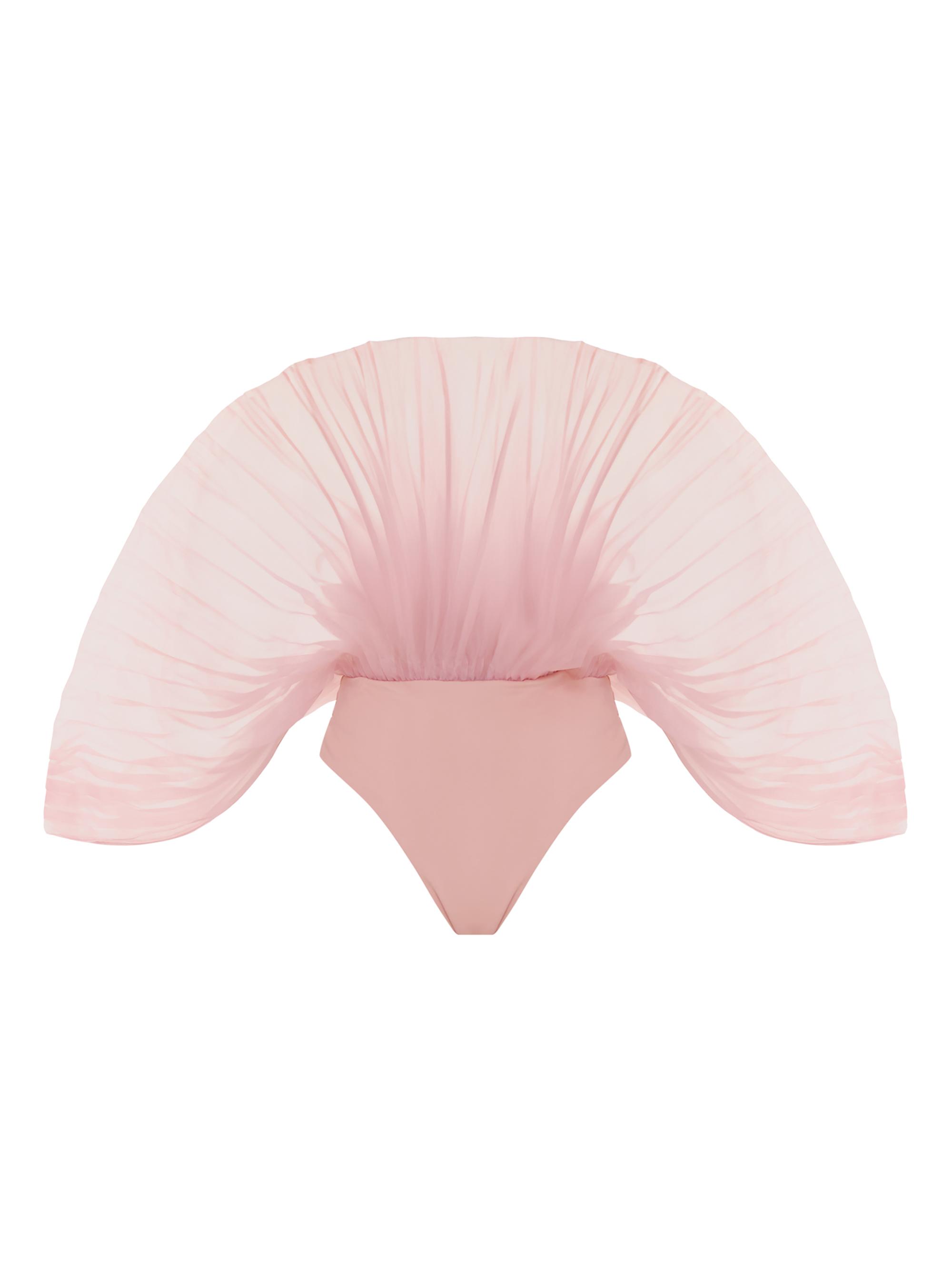 Andrea Iyamah Women's Sombra Pleated Organza Bodysuit - Powder Pink