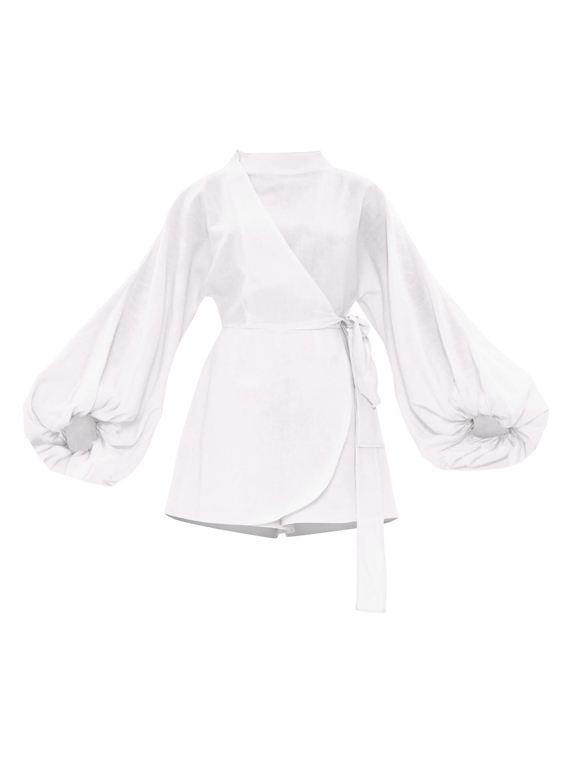 Andrea Iyamah Women's Baso Linen-Blend Romper - Limestone