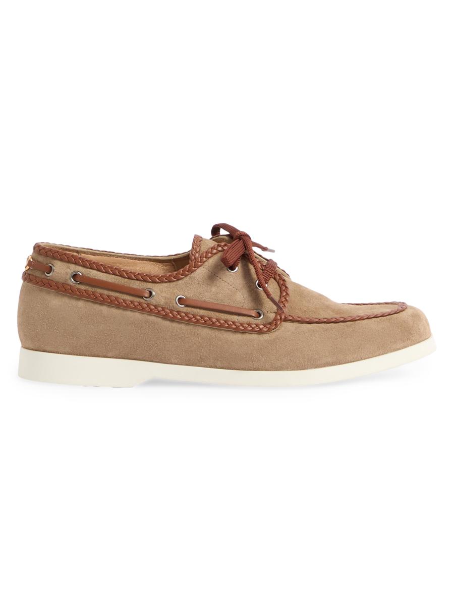 Valentino Garavani Palm Avenue Crust and Nappa Leather Boat Shoe