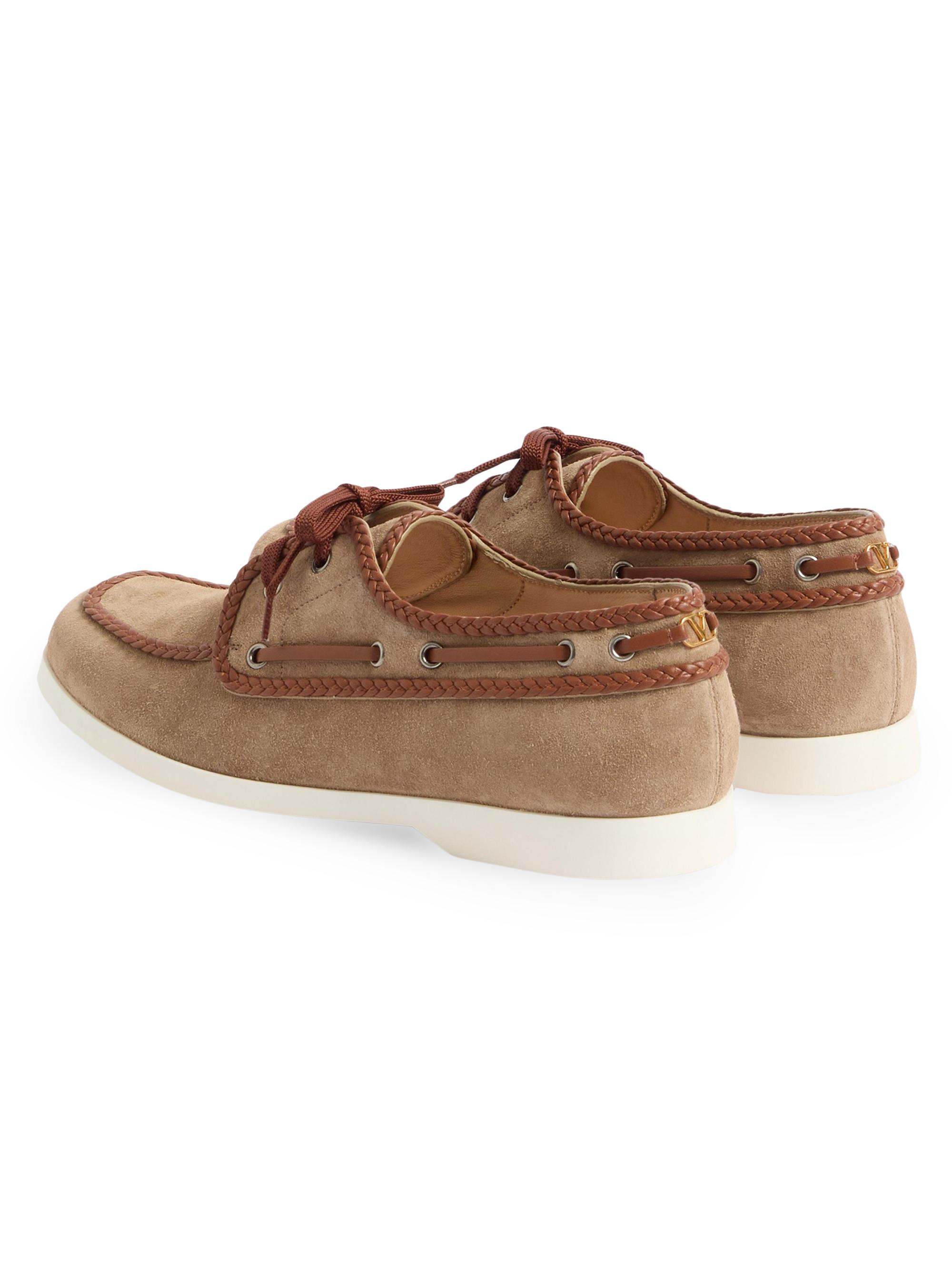 Valentino Garavani Palm Avenue Crust and Nappa Leather Boat Shoe