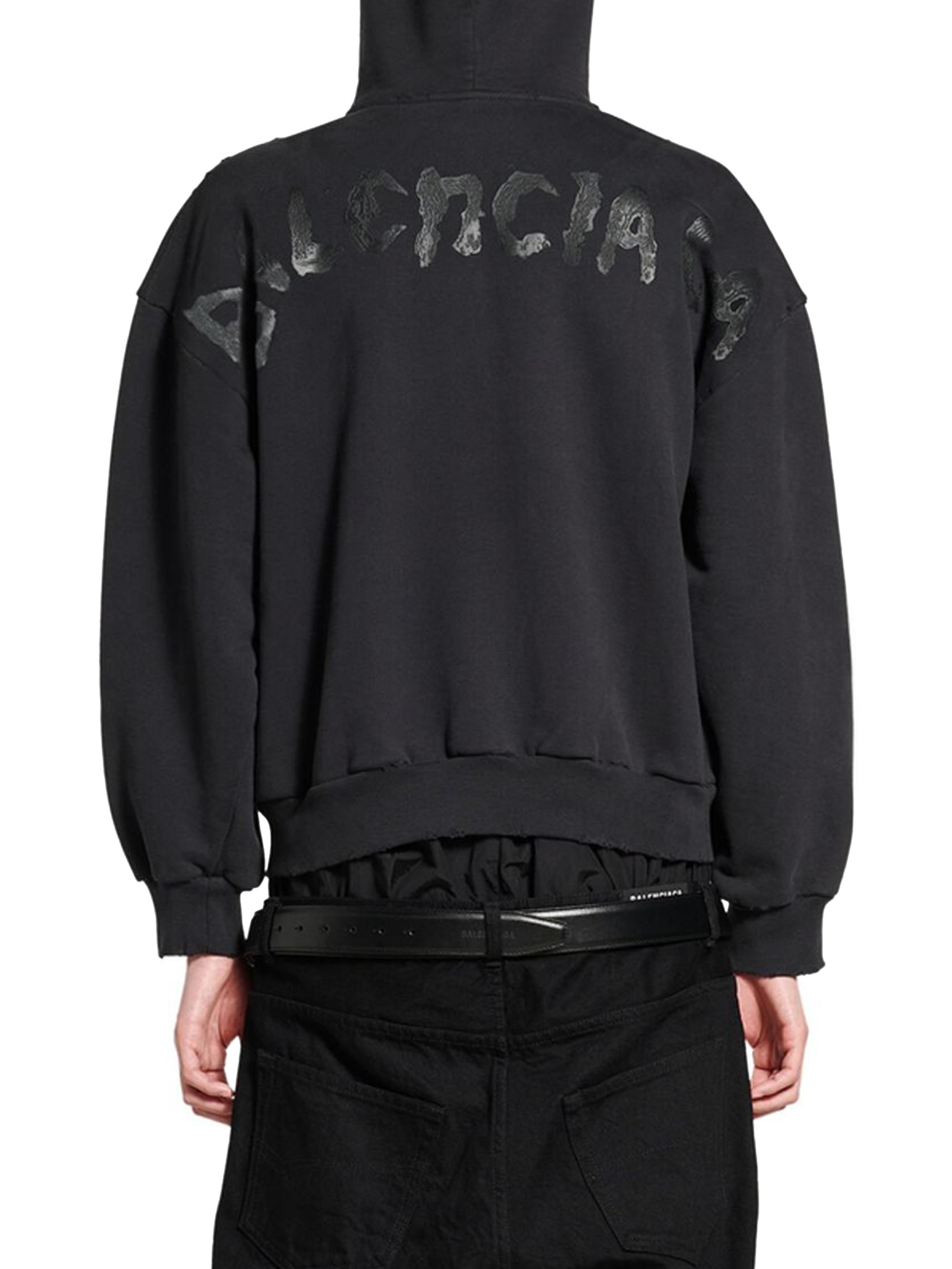 Balenciaga Painted Zip-Up Regular Fit Hoodie | Saks Fifth Avenue