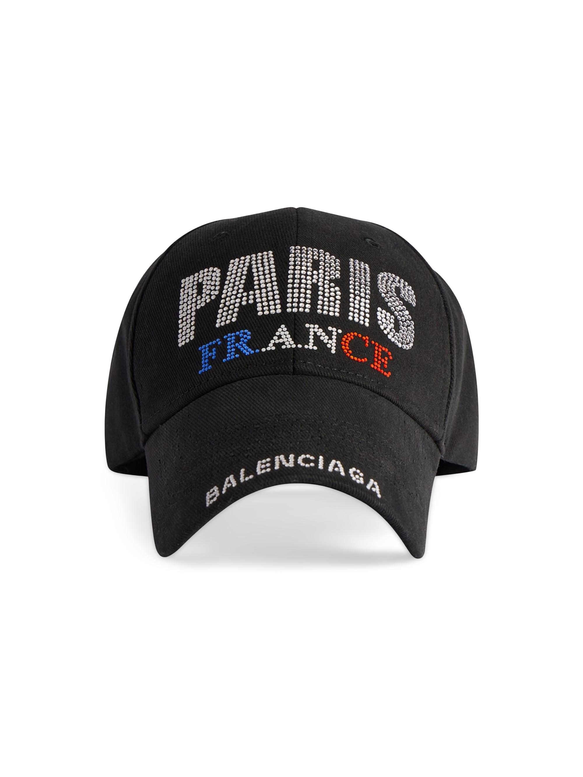 Balenciaga Women's Paris Strass Baseball Cap - Black