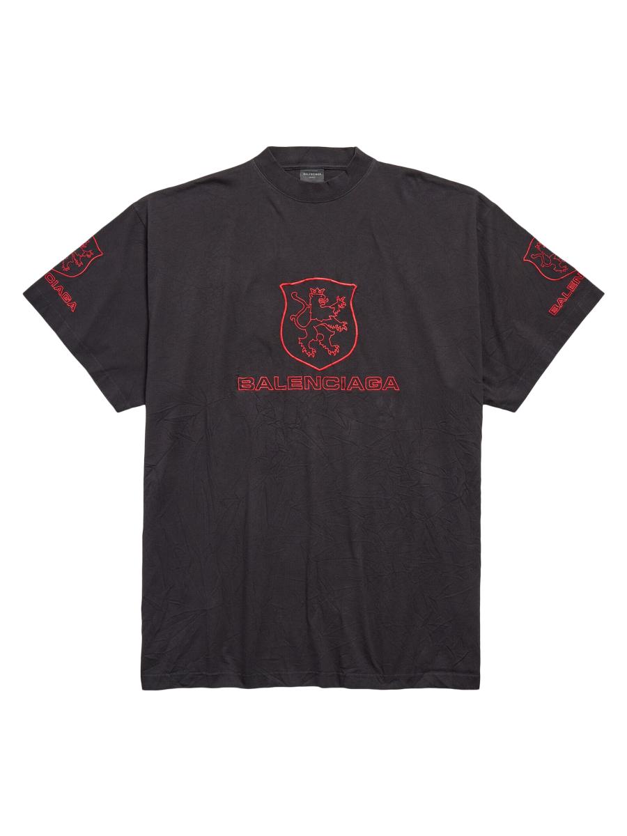 【BALENCIAGA】Lion Club Lined フーディ Men's Lion Club Lined Hoodie Regular Fit in Black/red