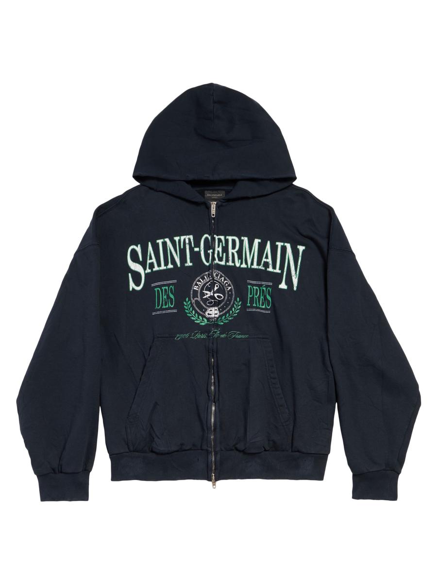 Balenciaga Saint Germain Zip-Up Hoodie Regular Fit | Saks