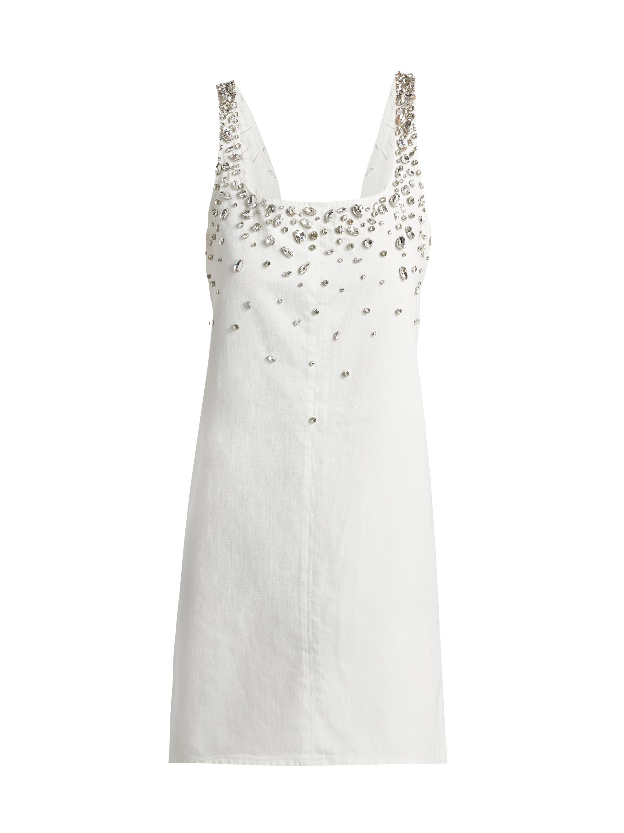 rag & bone Women's Kimmie Embellished Denim Shift Dress - White Jewel