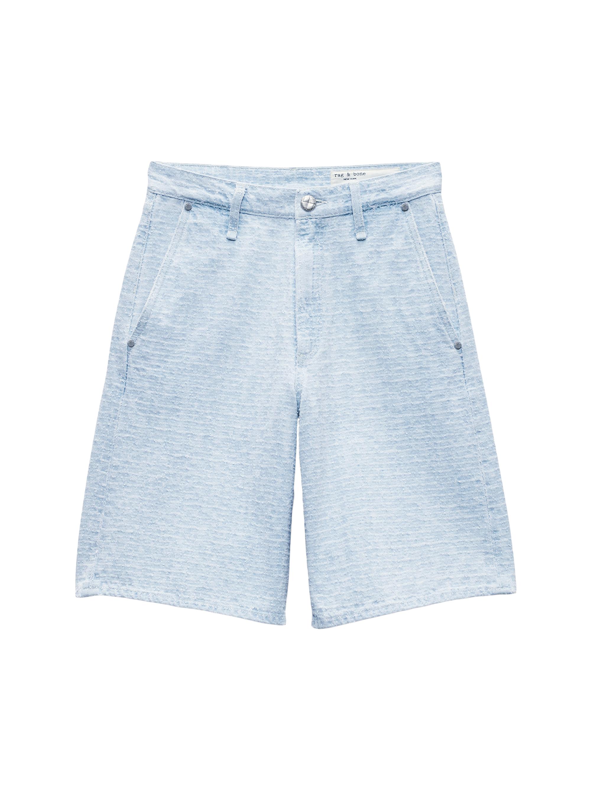 rag & bone Women's The McKenna Tailored Textured Cotton Shorts - Sky Tweed