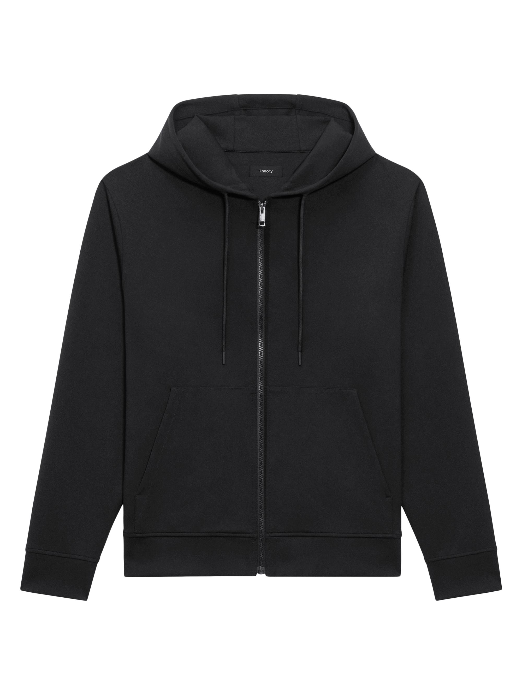 Theory Men's Borough Fleece Full-Zip Hoodie - Black