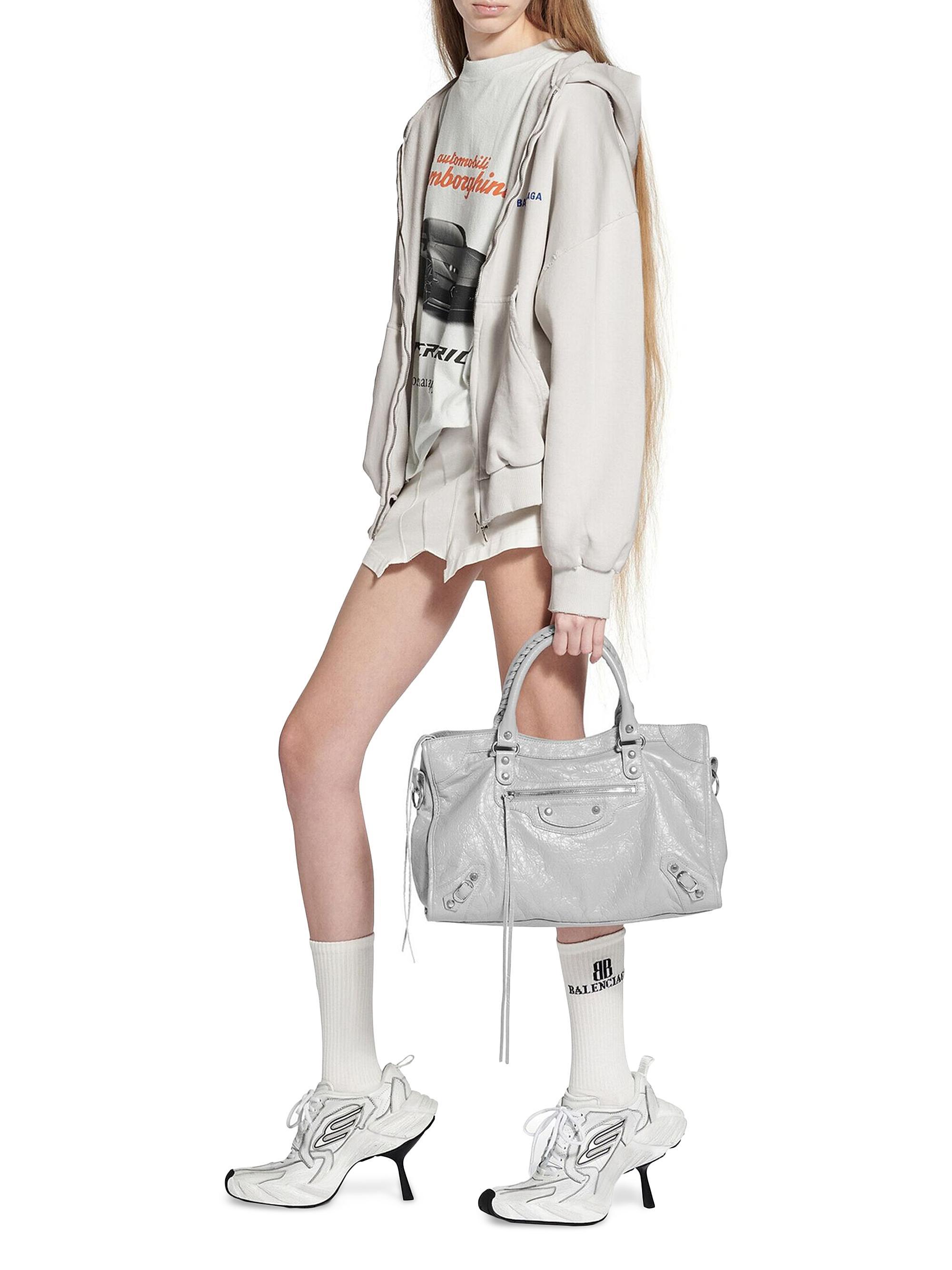 Balenciaga Women's Le City  Tote Bag - Light Grey