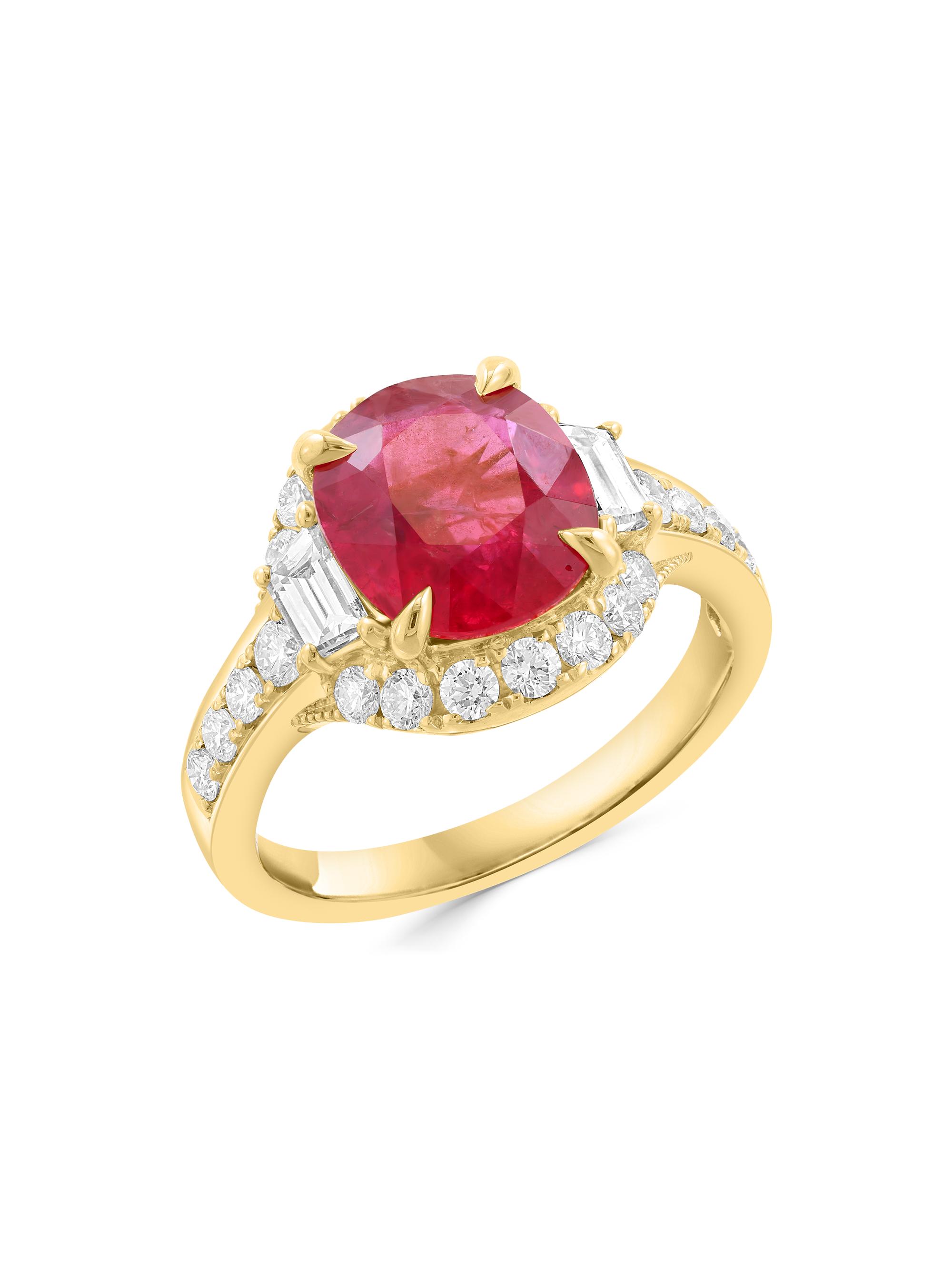 Saks Fifth Avenue Collection Women's 18K Yellow Gold, Ruby & 1.0 TCW Diamond Ring - Yellow Gold