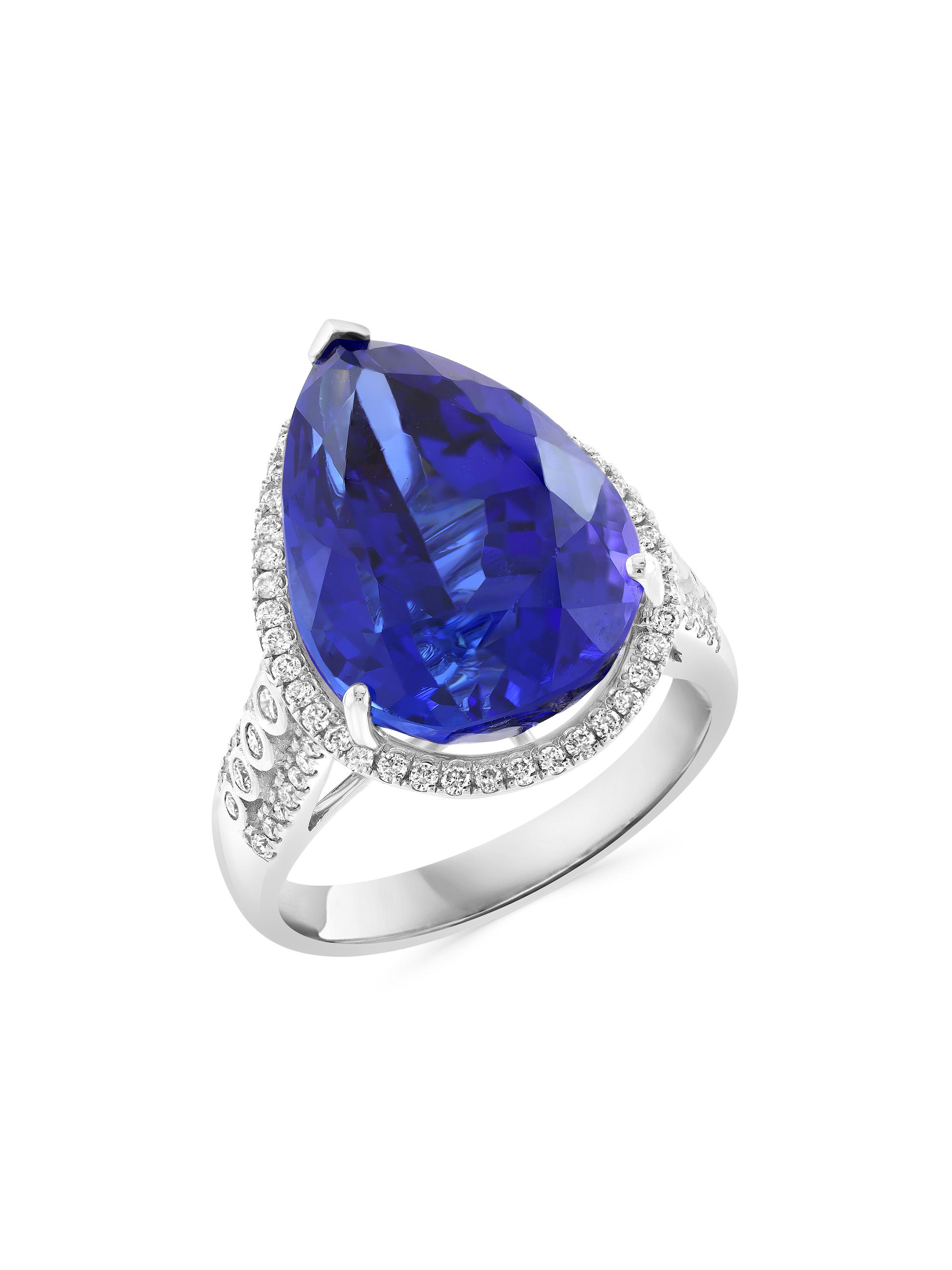 Saks Fifth Avenue Collection Women's 18K White Gold, Tanzanite & 0.44 TCW Diamond Ring - White Gold