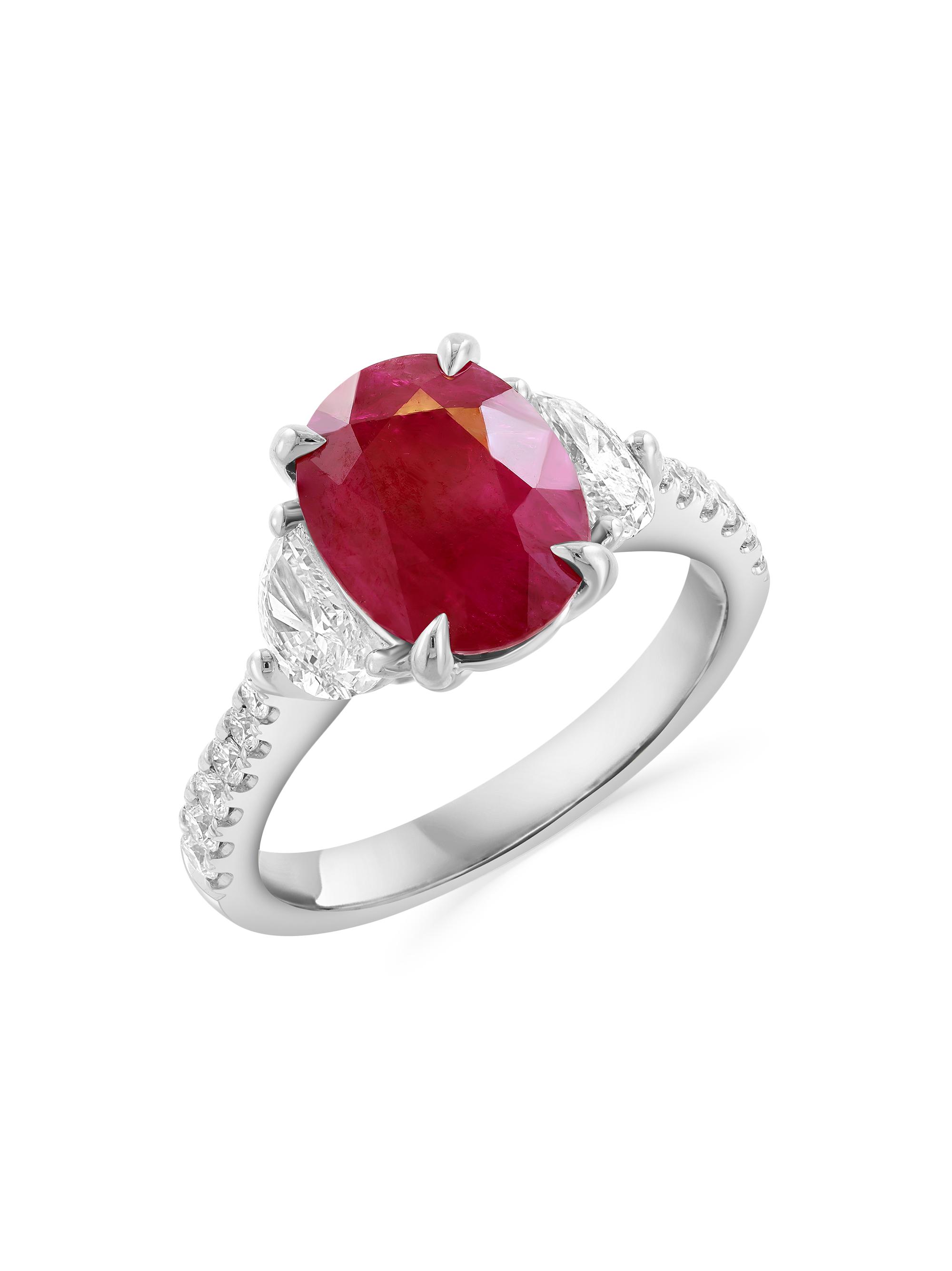 Saks Fifth Avenue Collection Women's 18K White Gold, Ruby & 0.0 TCW Diamond Ring - White Gold