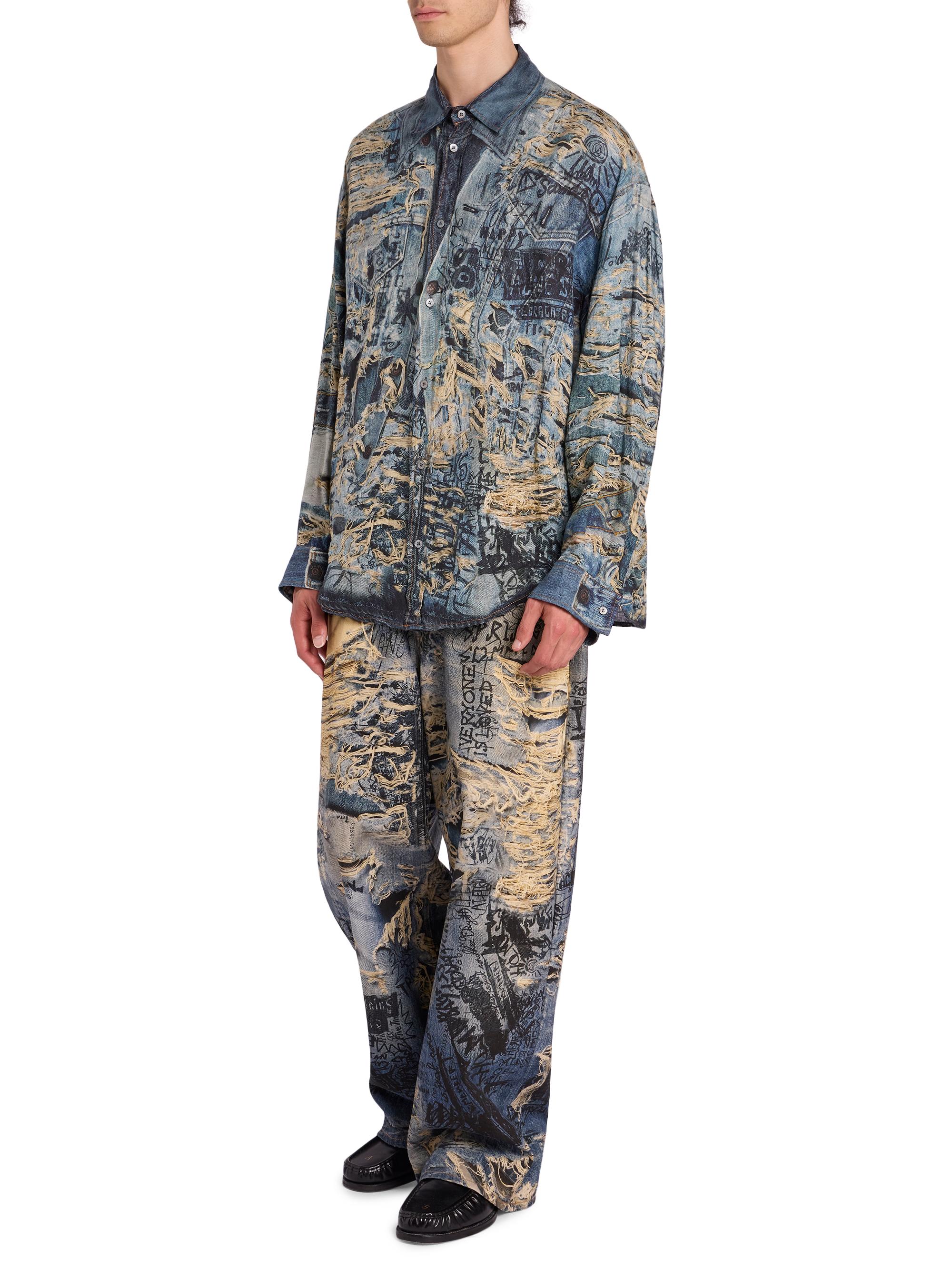 最終値下です！AcneStudios プリントシャツ　24SS サイズ46 ACNE STUDIOS Exford Distressed Logo-Print Cotton-Jersey T-Shirt