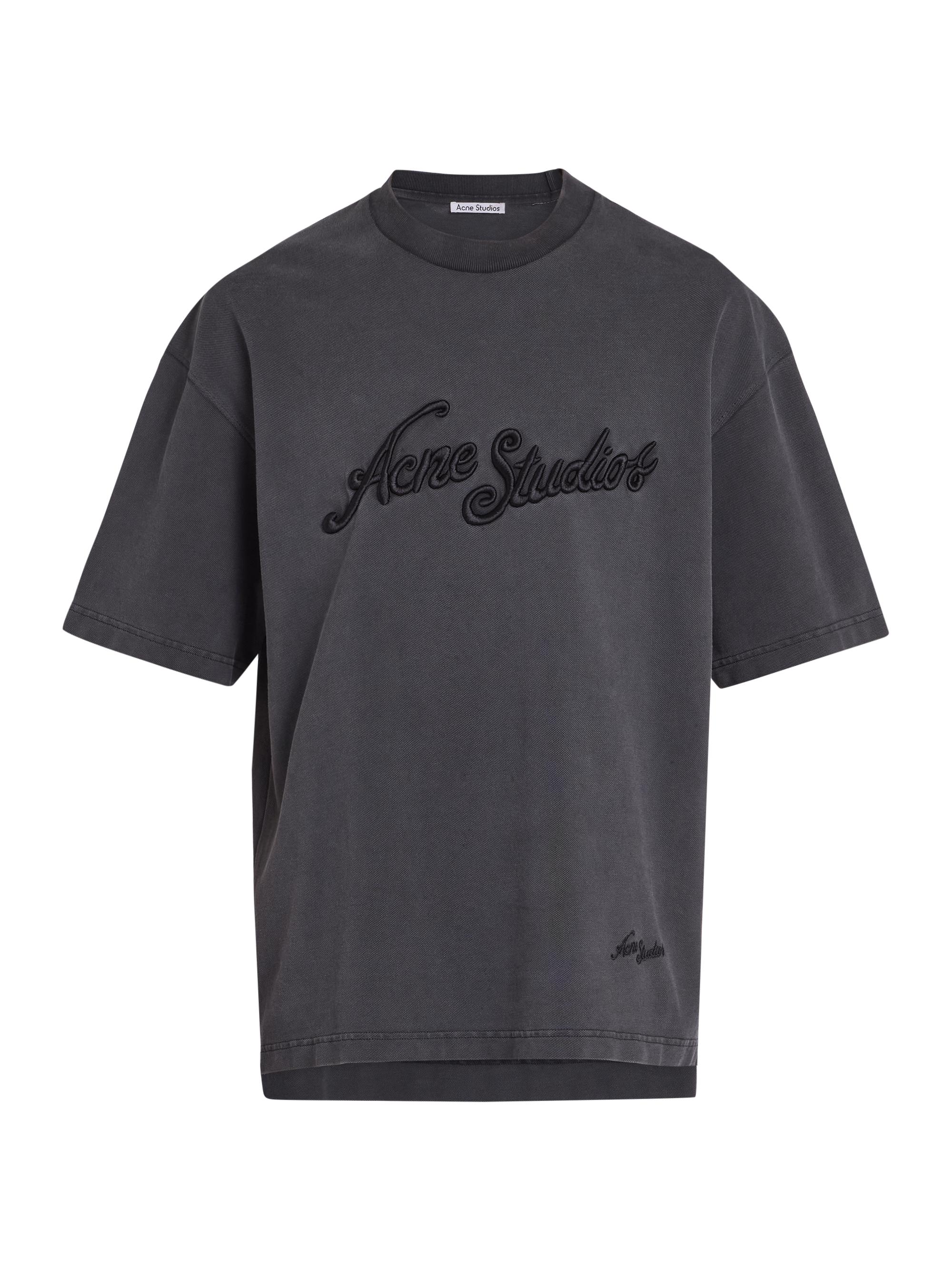 Acne Studios Men's Exford Pique Tourist Logo T-Shirt - Faded Black