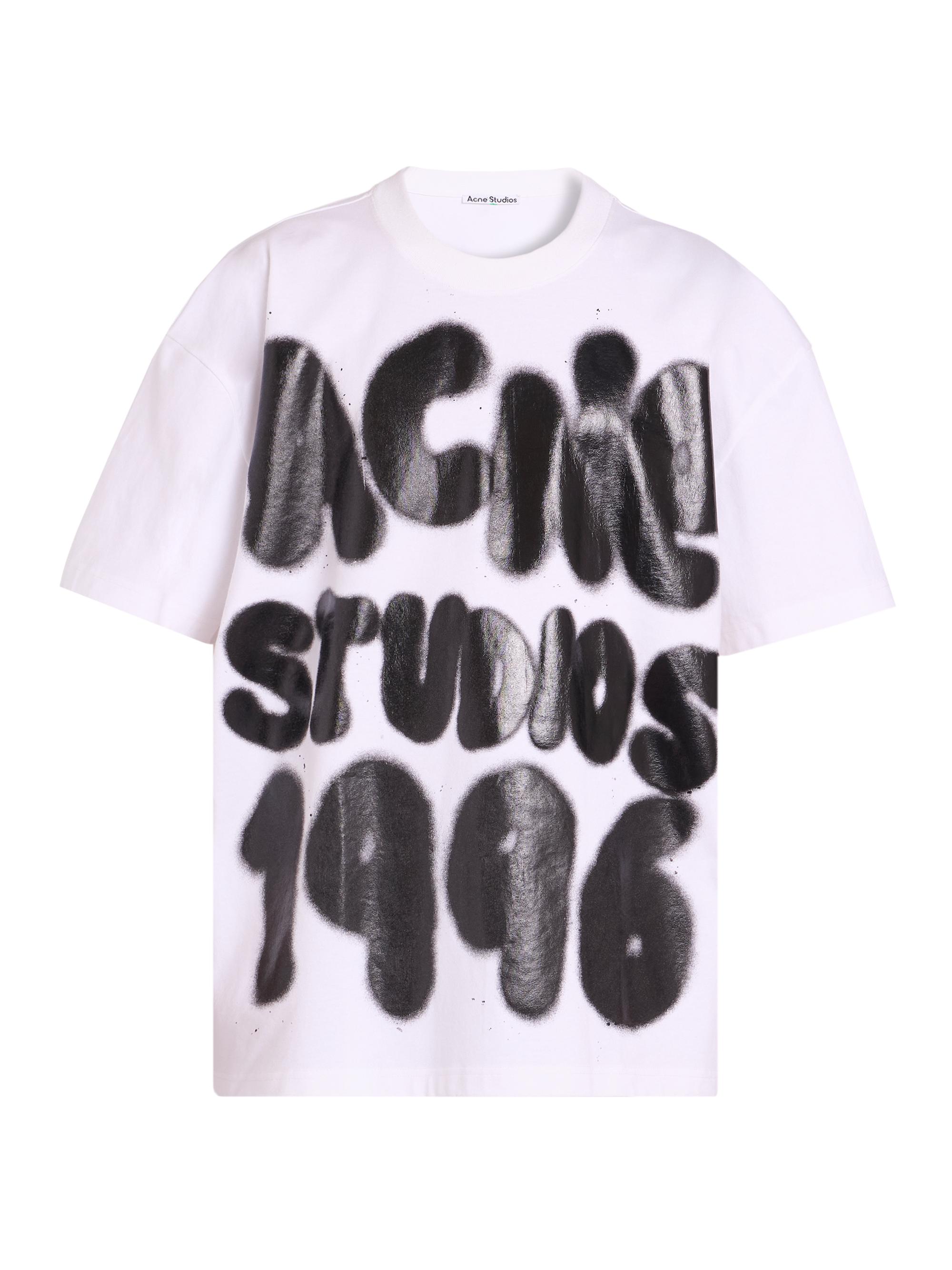 Acne Studios Men's Eresa U Spray Logo T-Shirt - Optic White