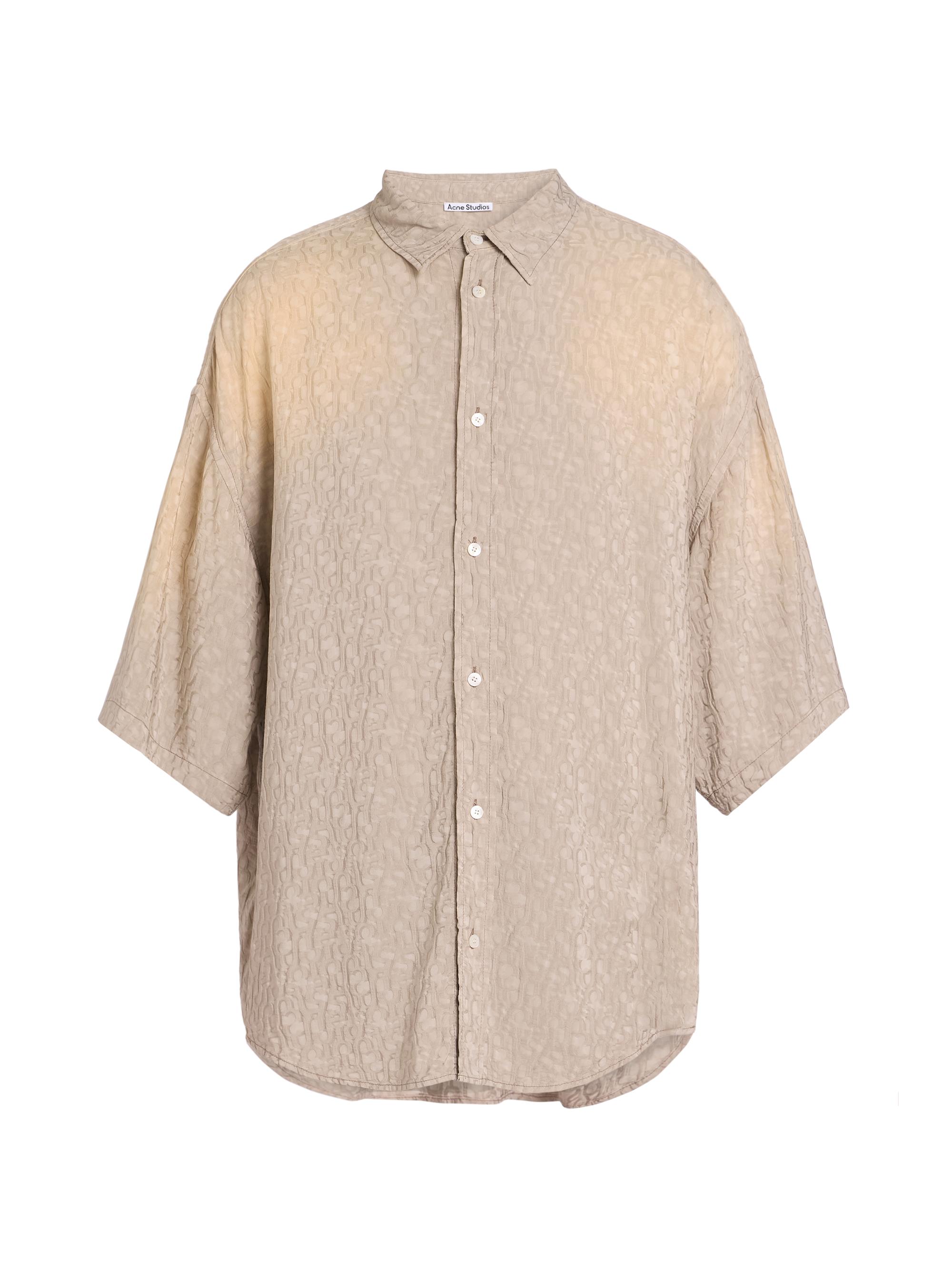 Acne Studios Men's Setar Monogram Jacquard Shirt - Warm Grey