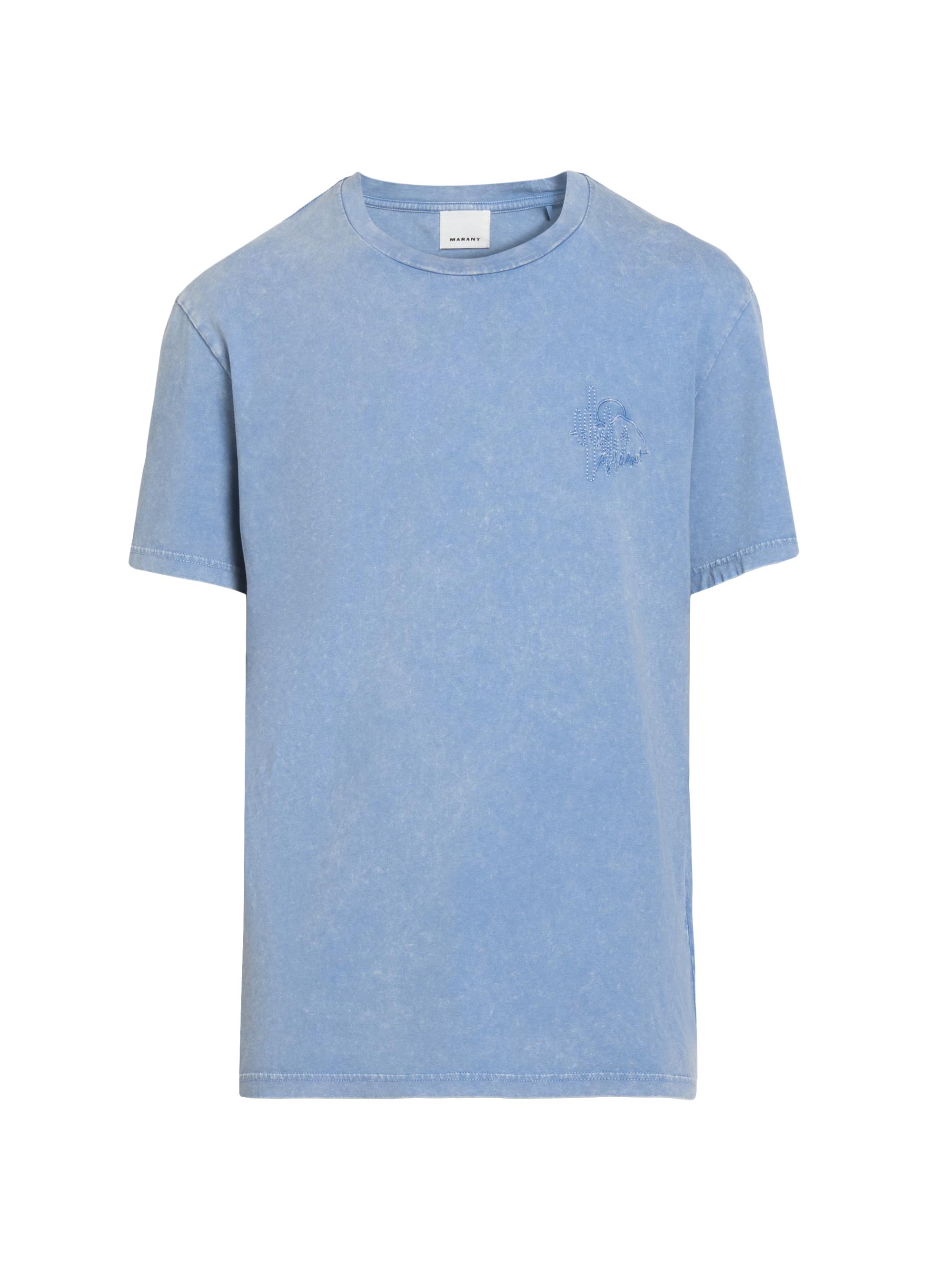Isabel Marant Men's Honore Cotton Crewneck T-Shirt - Ice Blue