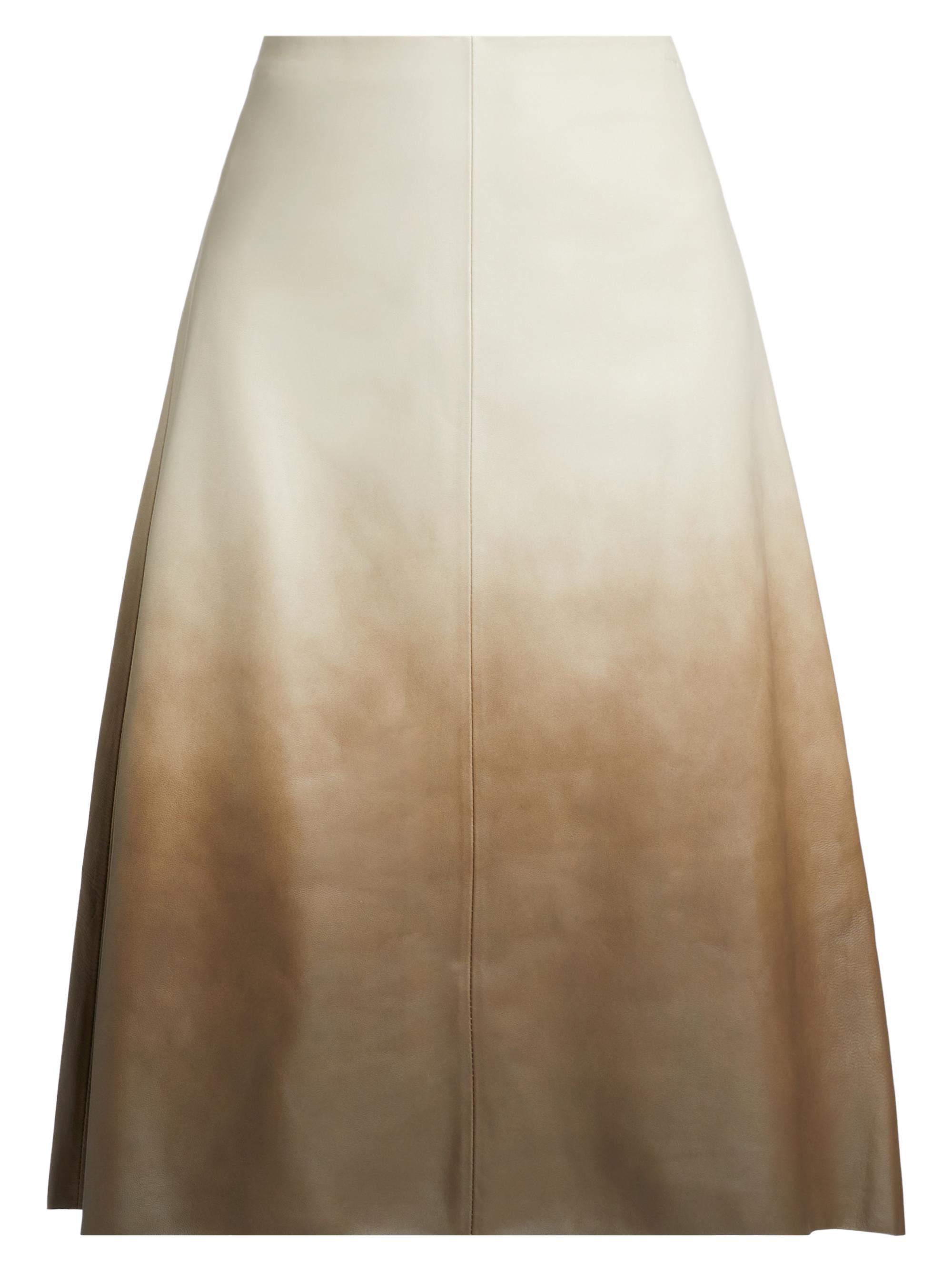 Kobi Halperin Women's Lucien Ombré Leather Midi-Skirt - Ecru Multi