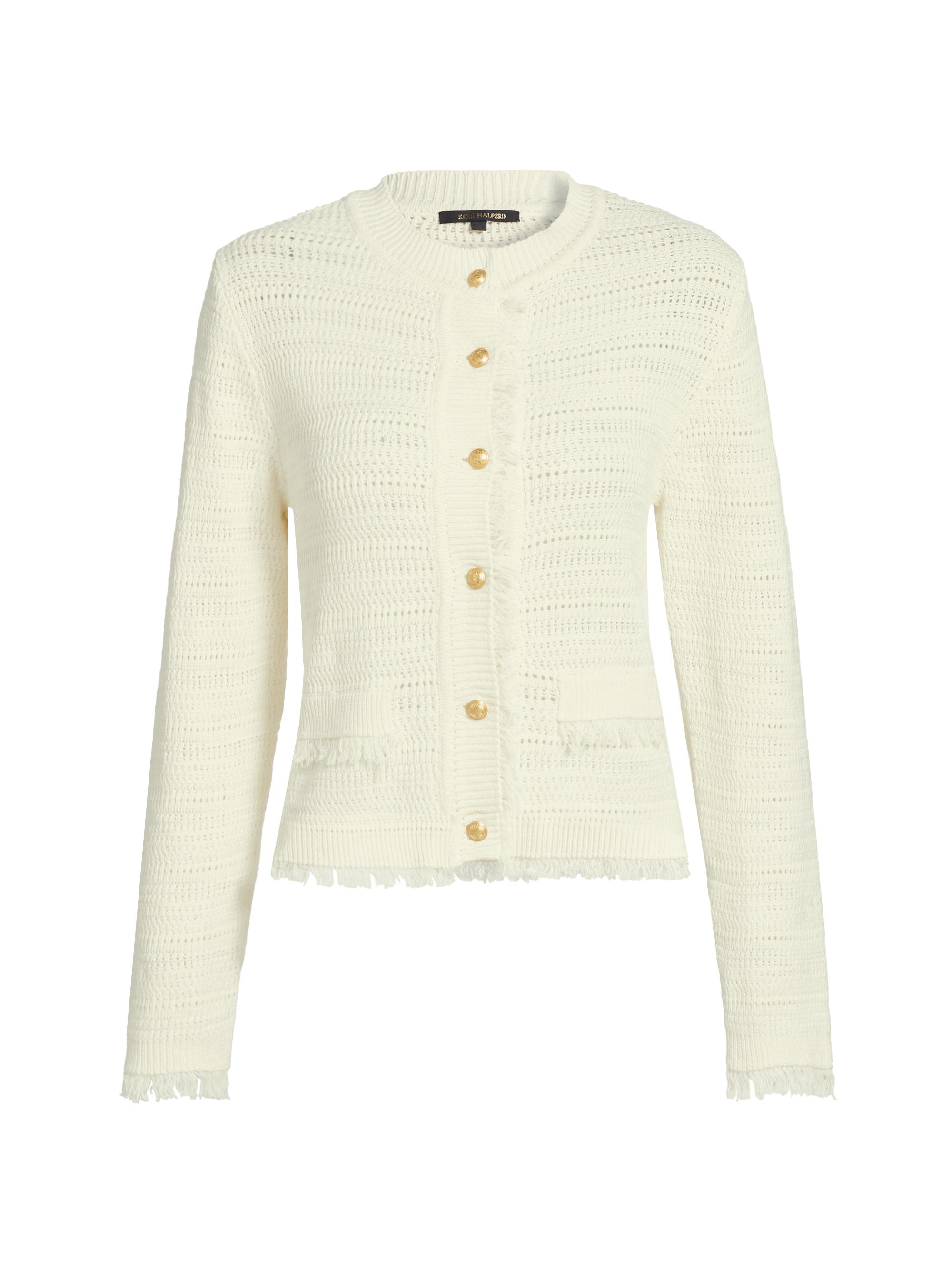 DÔEN Claudie Alpaca-Blend Crewneck Cardigan | Saks Fifth Avenue
