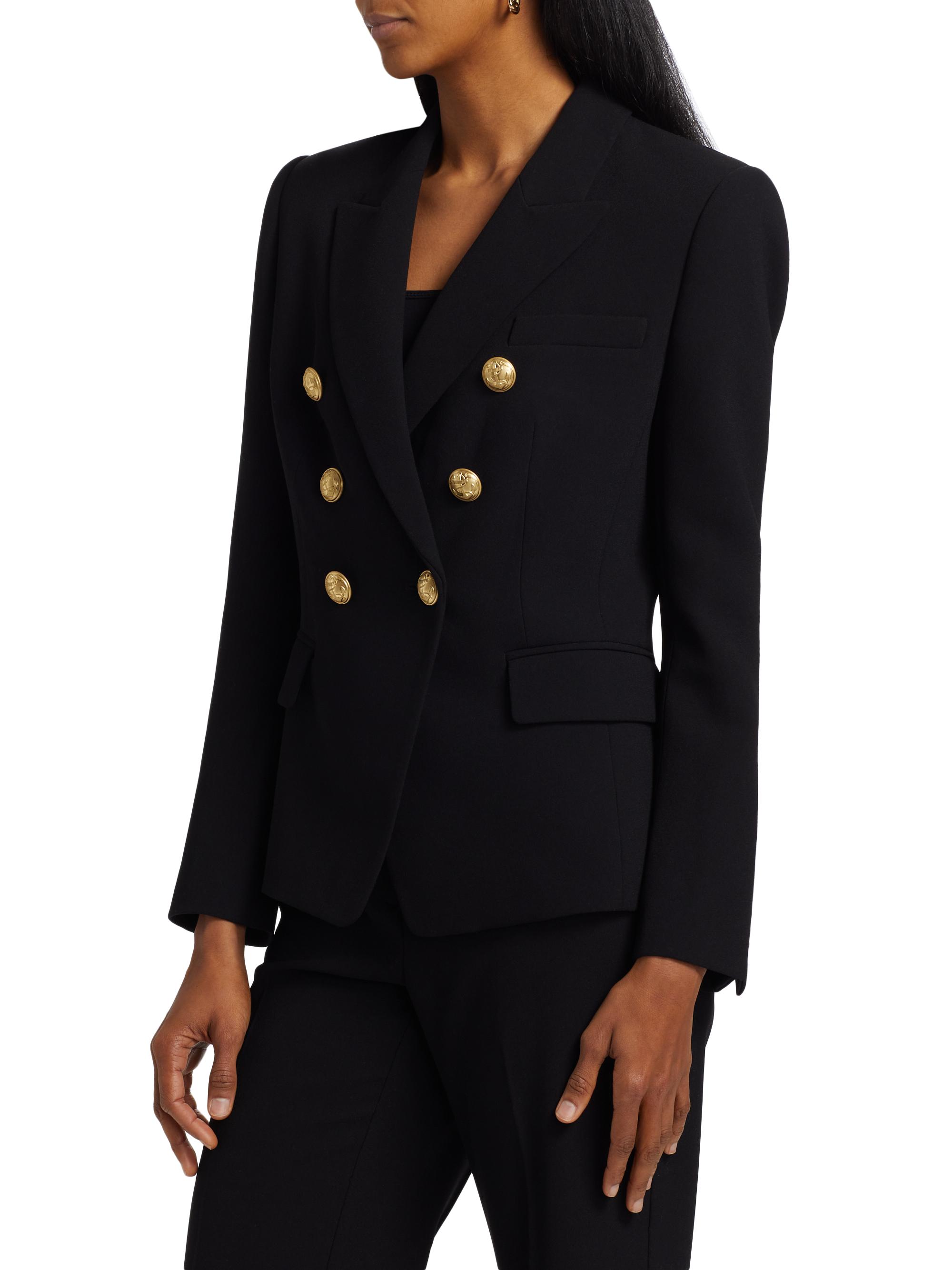 ESSAY Double Tailored Jacket　Black Gaston - Double Breasted Satin Suit Jacket - Black | Manière De