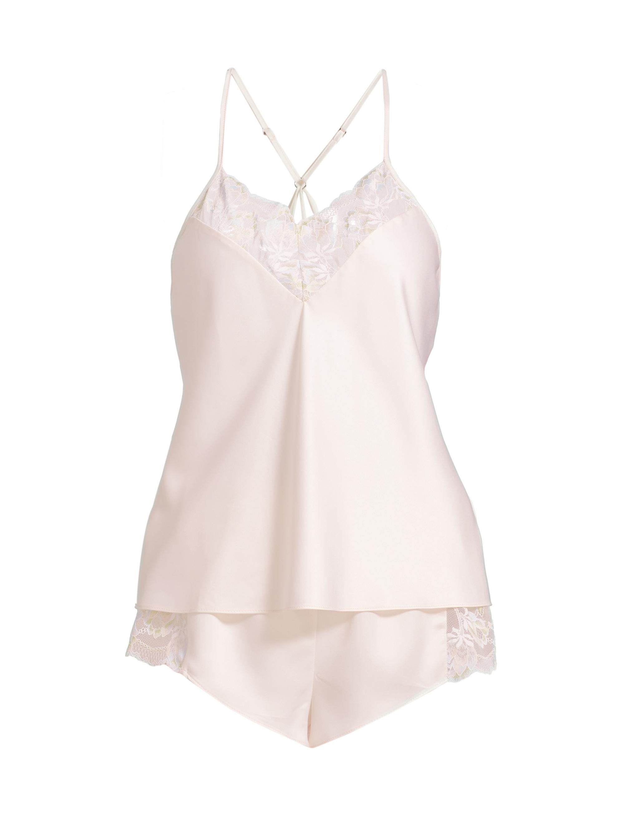 In Bloom Women's Lacey 2-Piece Lace-Trimmed Satin Camisole Set - Cream