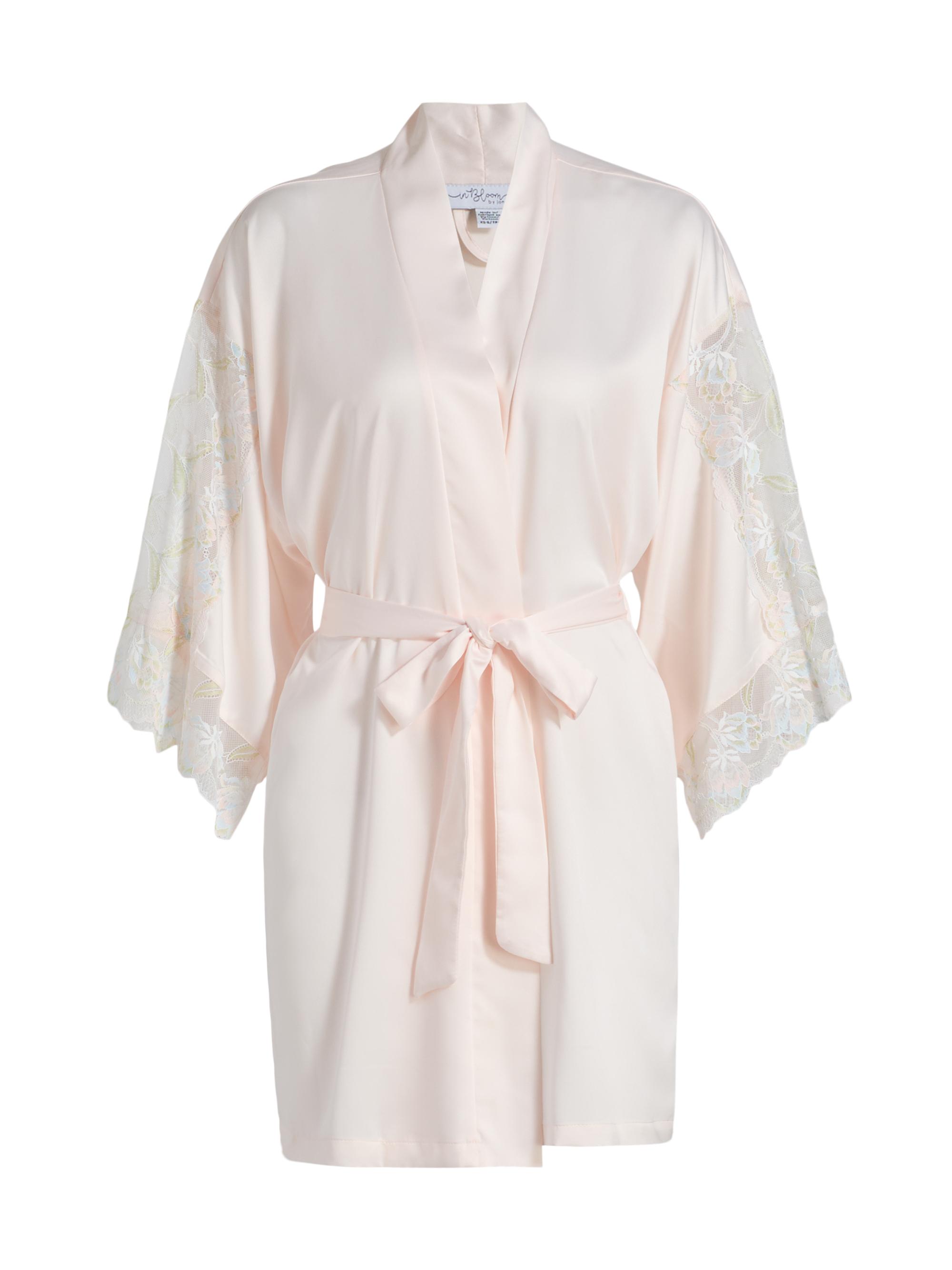 In Bloom Women's Lacey Satin Robe - Cream