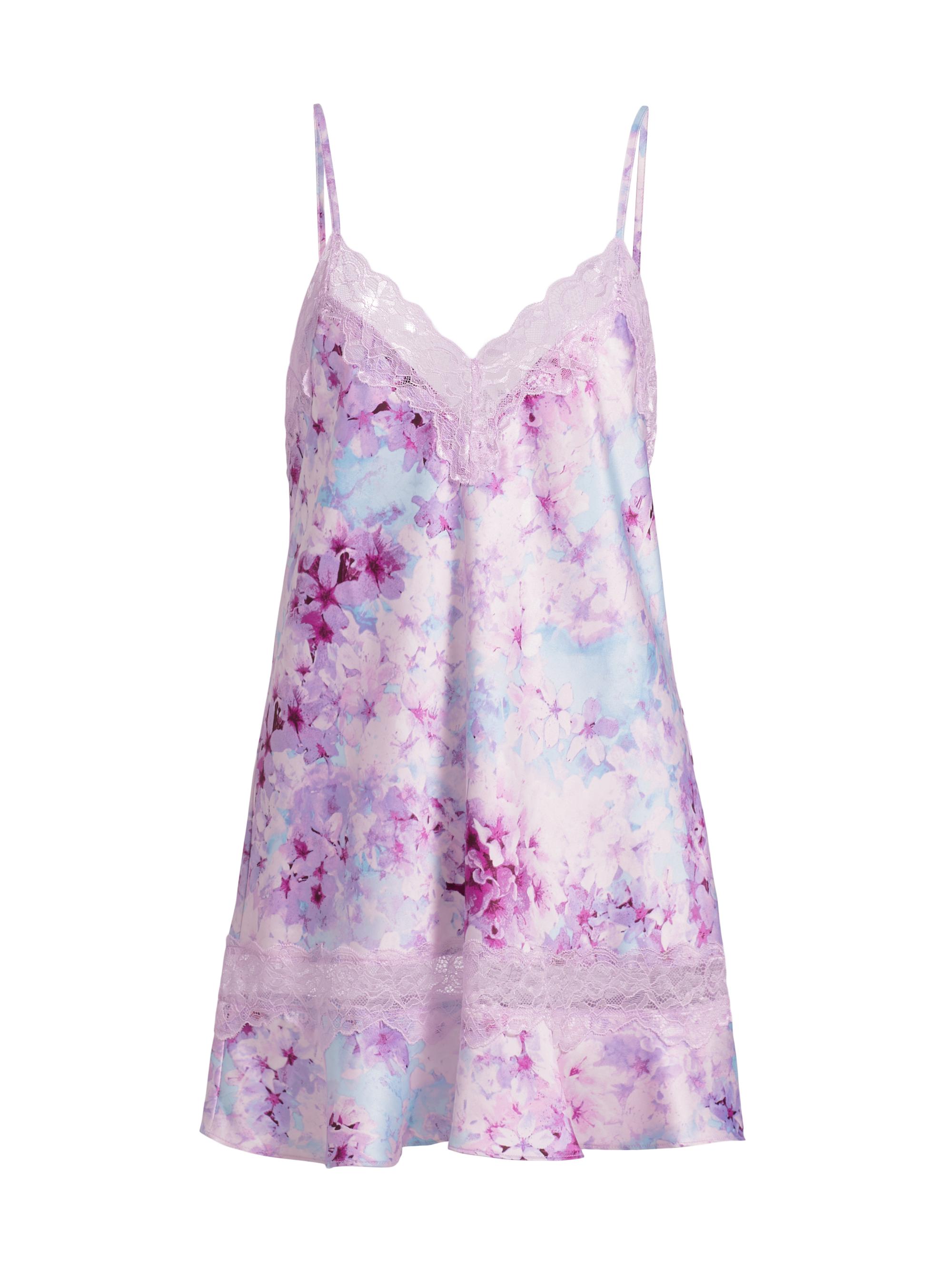 In Bloom Women's Sabrina Floral Lace-Trimmed Chemise - Lavender