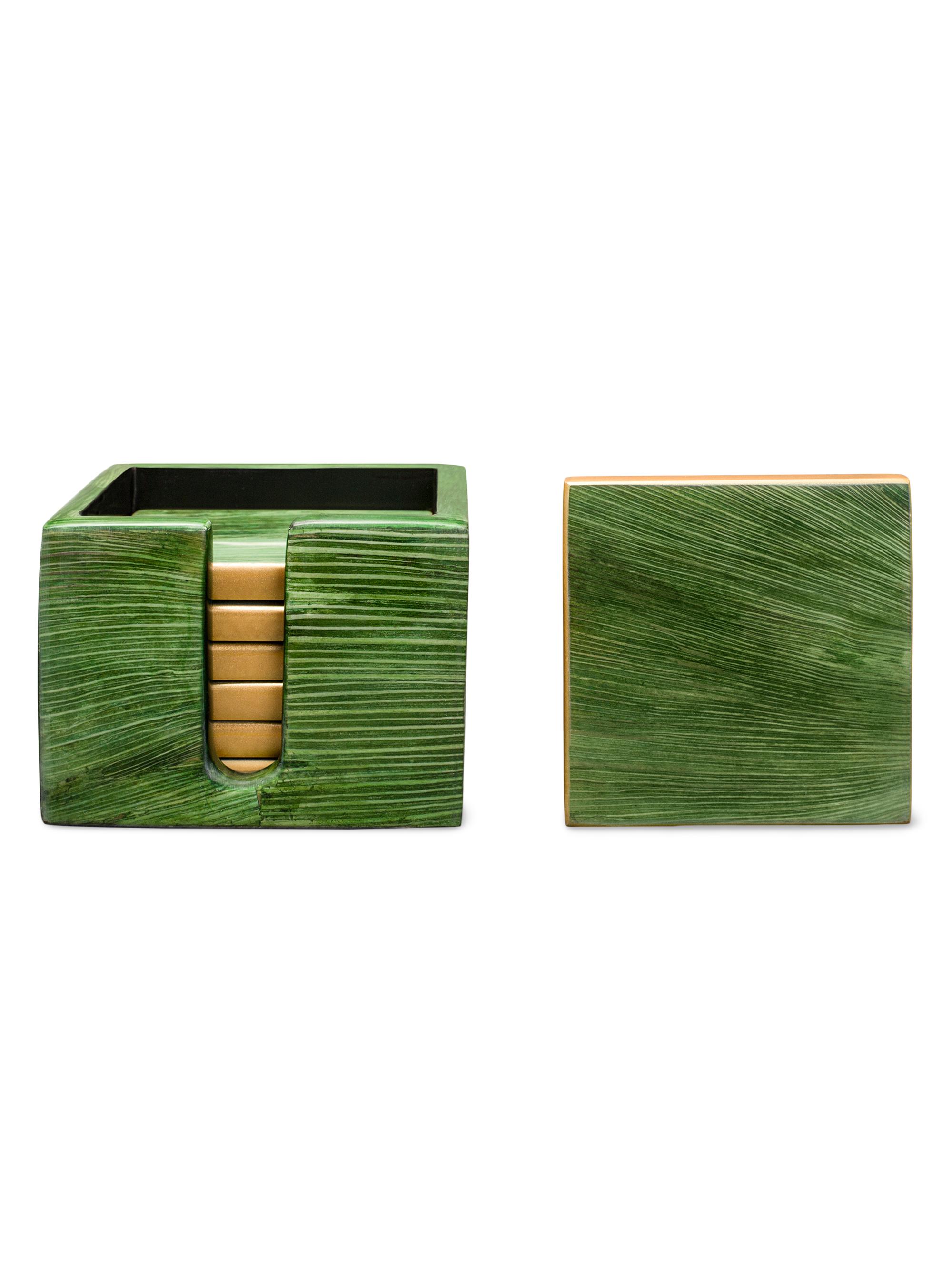 Ladorada Emerald Maize Coaster Set - Emerald